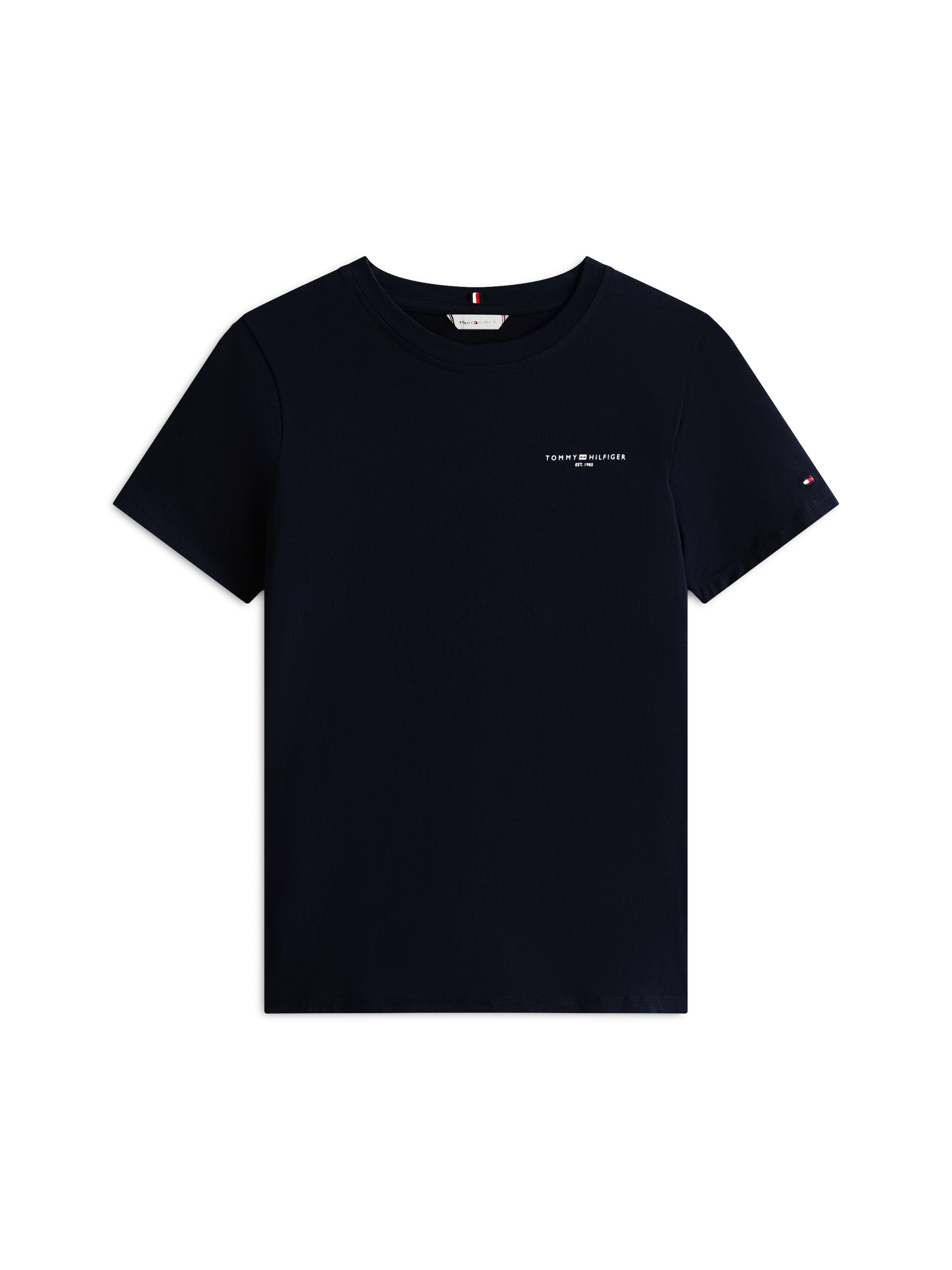 Tommy Hilfiger Shirt à col rond »1985 REG MINI CORP LOGO C-NK SHORT SLEEVE« avec inscription logo Tommy Hilfiger et broderie