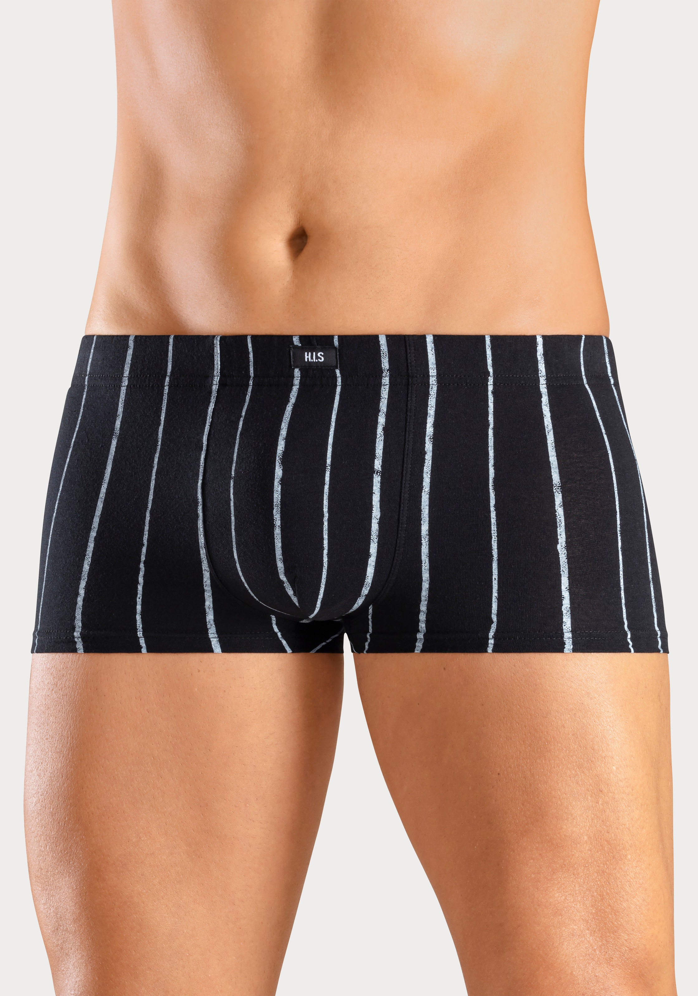 H.I.S Hipster Packung, 5 Stk. knapp sitzende Boxershorts aus Baumwoll-Stretch
