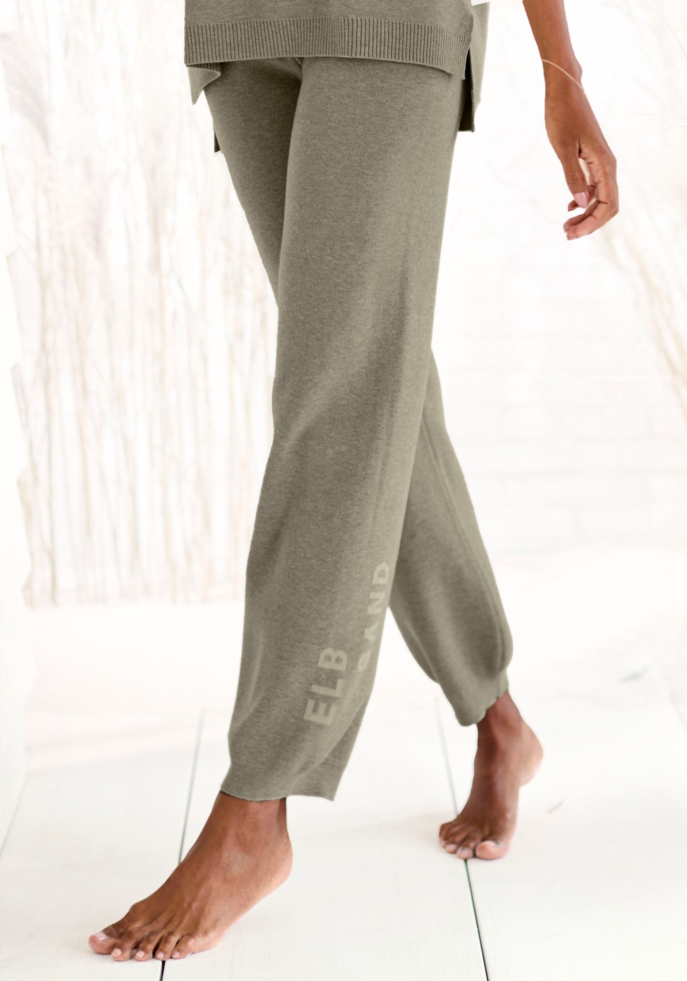 Image of Elbsand Strickhose mit eingestricktem Logo, aus hochwertigen Feinstrick, Loungewear