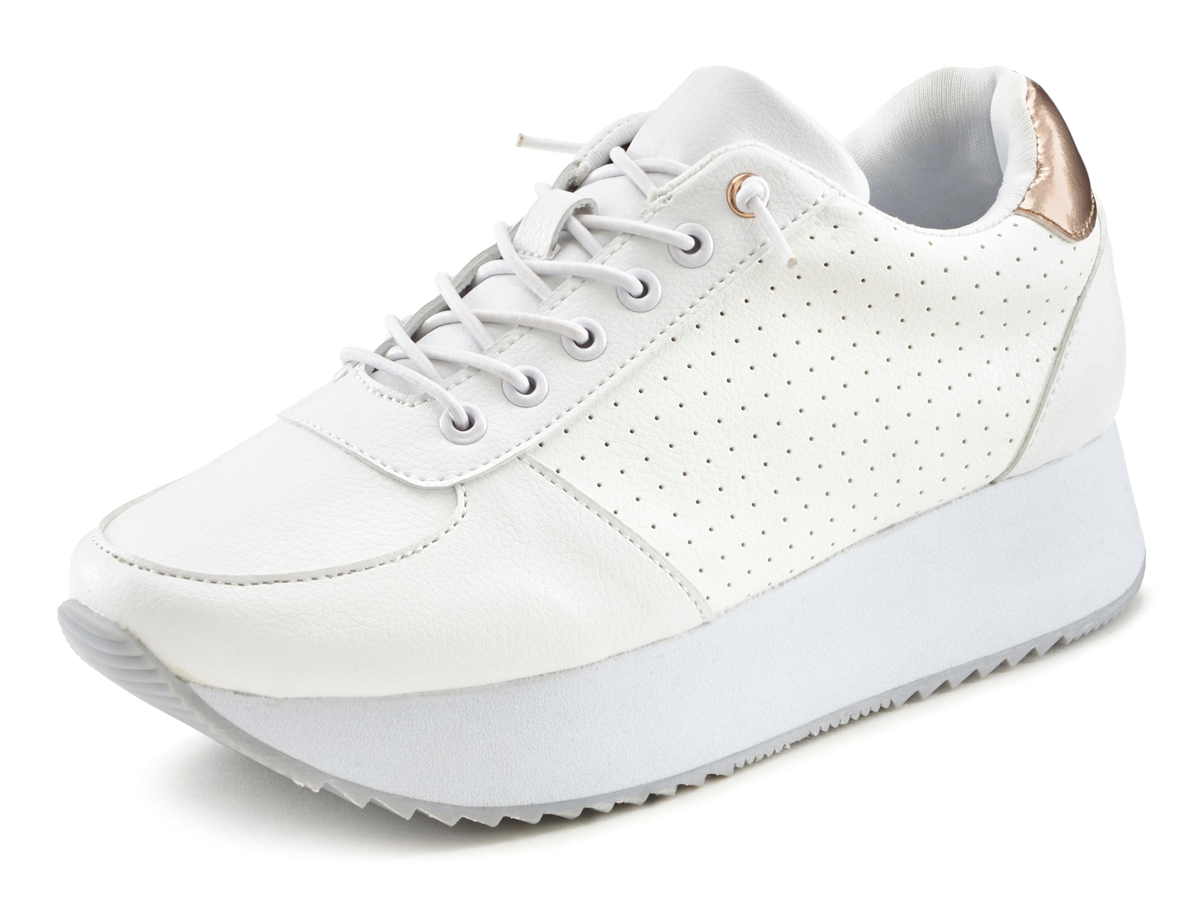 Image of LASCANA Sneaker, mit Plateausohle und Metallic-Einsatz und Stretch-Schnürbändern bei Ackermann Versand Schweiz