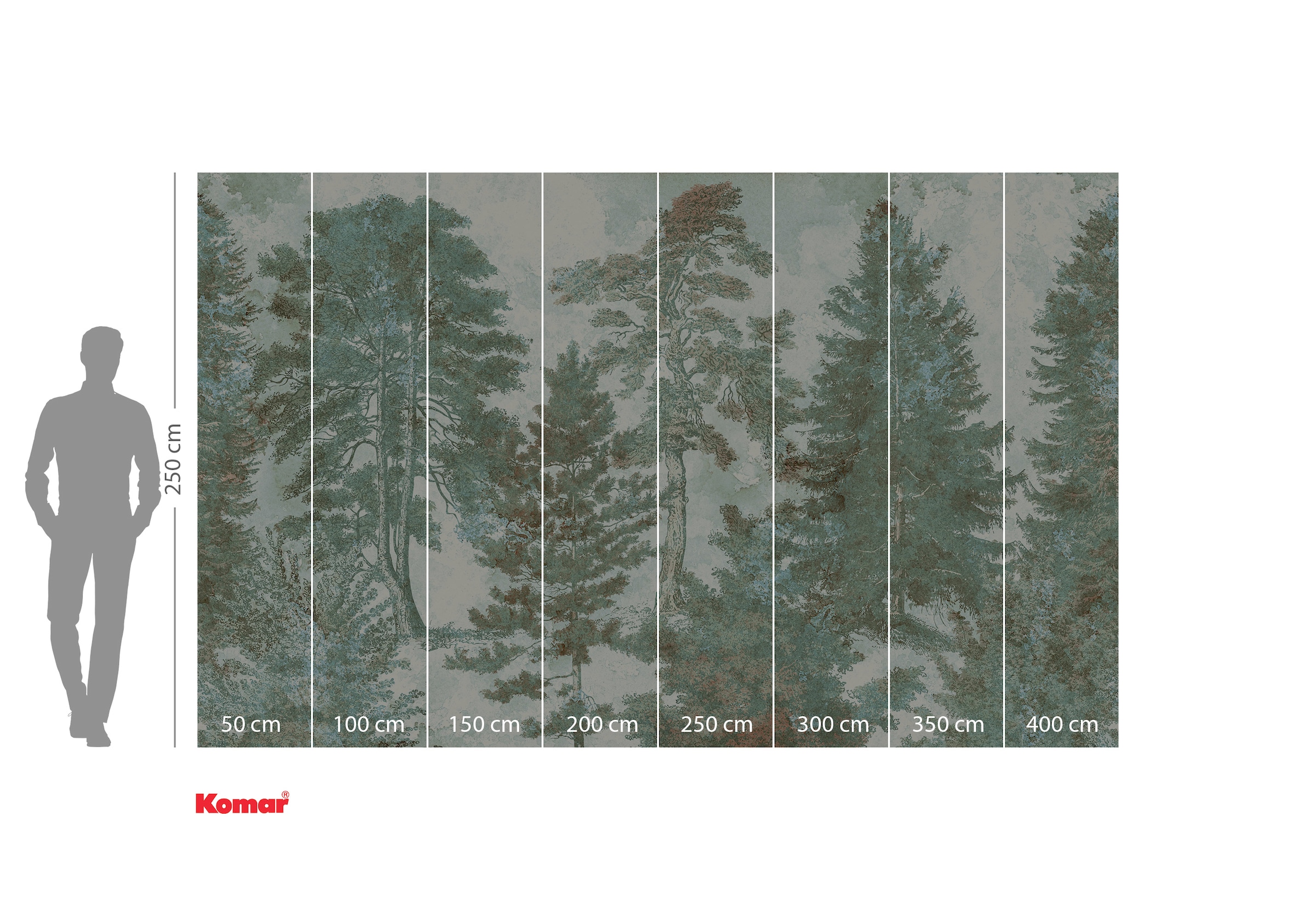 Komar Fototapete »Digitaldruck Vlies - Pale Panoramic - Grösse 400 x 250 cm«, bedruckt-floral-geblümt-gemustert-tropisch, Wohnzimmer, Schlafzimmer
