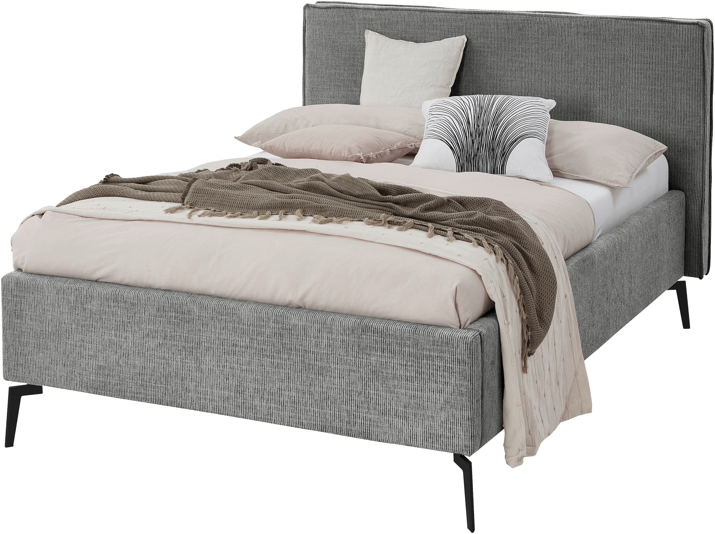 meise.möbel Lit rembourré »Riva II« mit schwarzen Metallfüssen, wahlweise mit Bettkasten