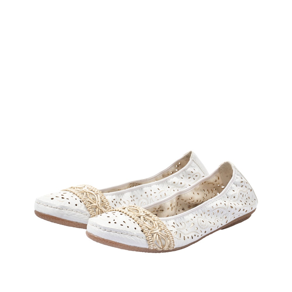 Rieker Ballerina  Slipper, Flache Schuhe mit Rundum-Gummizug