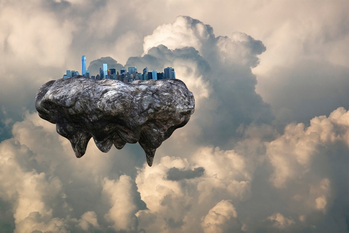 Image of Papermoon Fototapete »Futuristische schwimmende Stadt«, Vliestapete, hochwertiger Digitaldruck, inklusive Kleister bei Ackermann Versand Schweiz