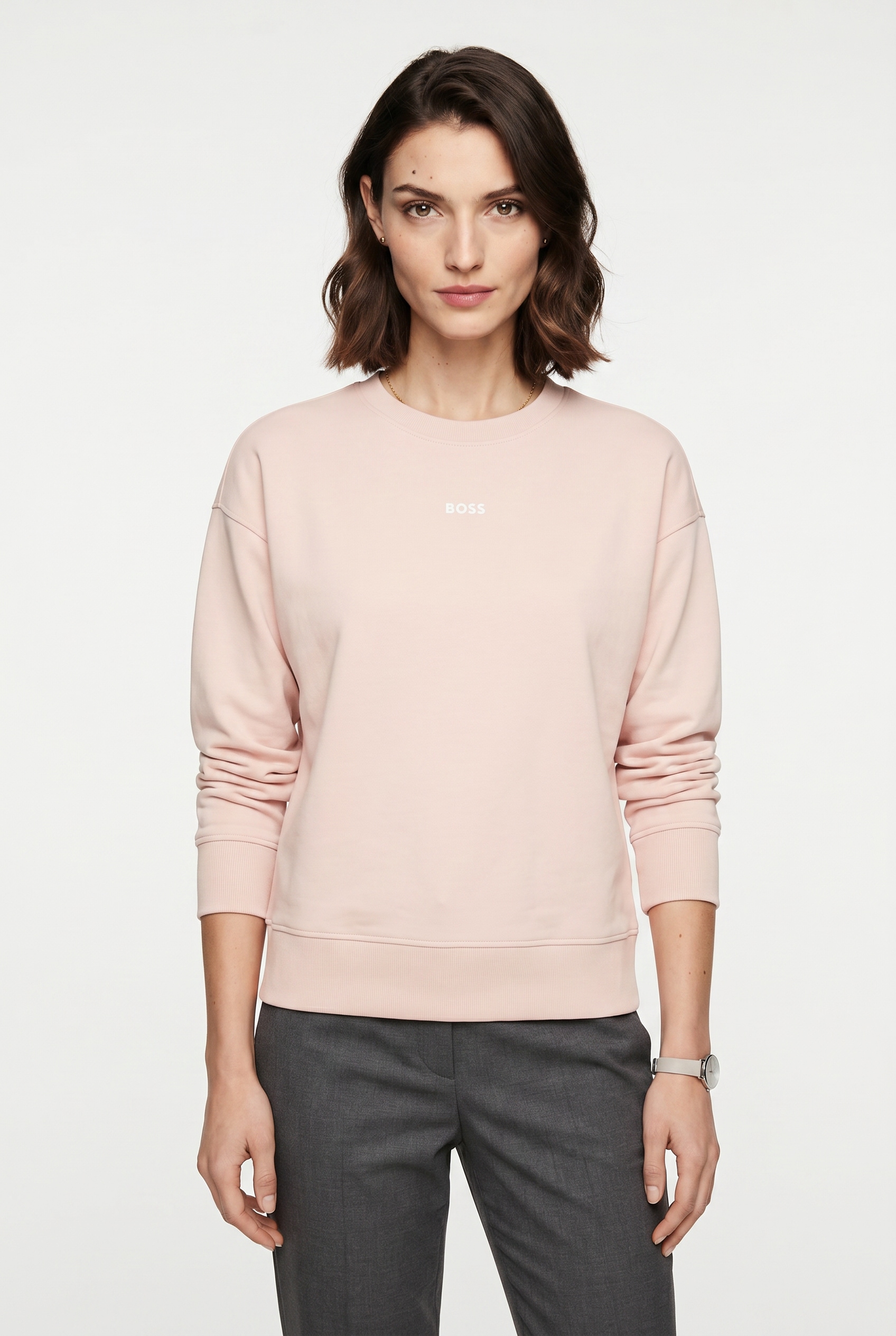 Image of BOSS ORANGE Sweatshirt "Eteia Premium Damenmode", oversized, Rundhals, mit BOSS Logo