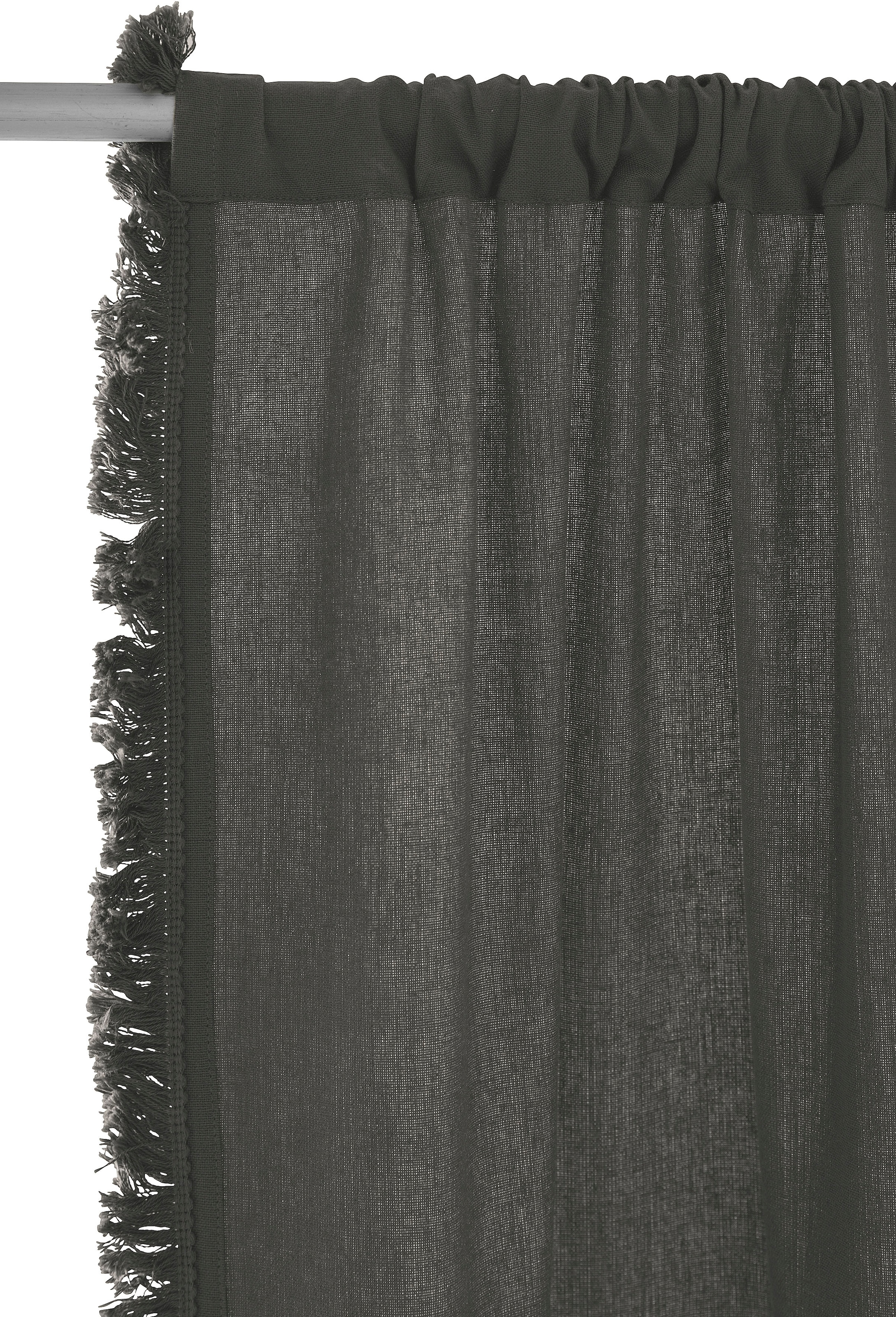 Vorhang auf Timbers versandkostenfrei gewebt glatt, »Tennessee«, (1 Fransenoptik, St.), blickdicht,