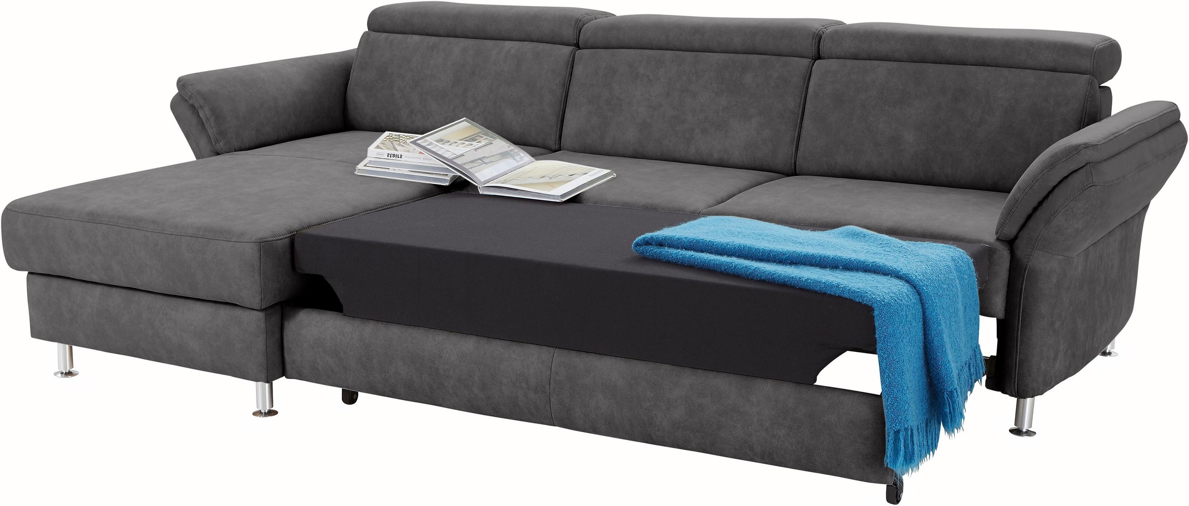 sit&more Ecksofa »Avignon L-Form«, Kopfteilverstellung, wahlweise mit Bettfunktion und Bettkasten