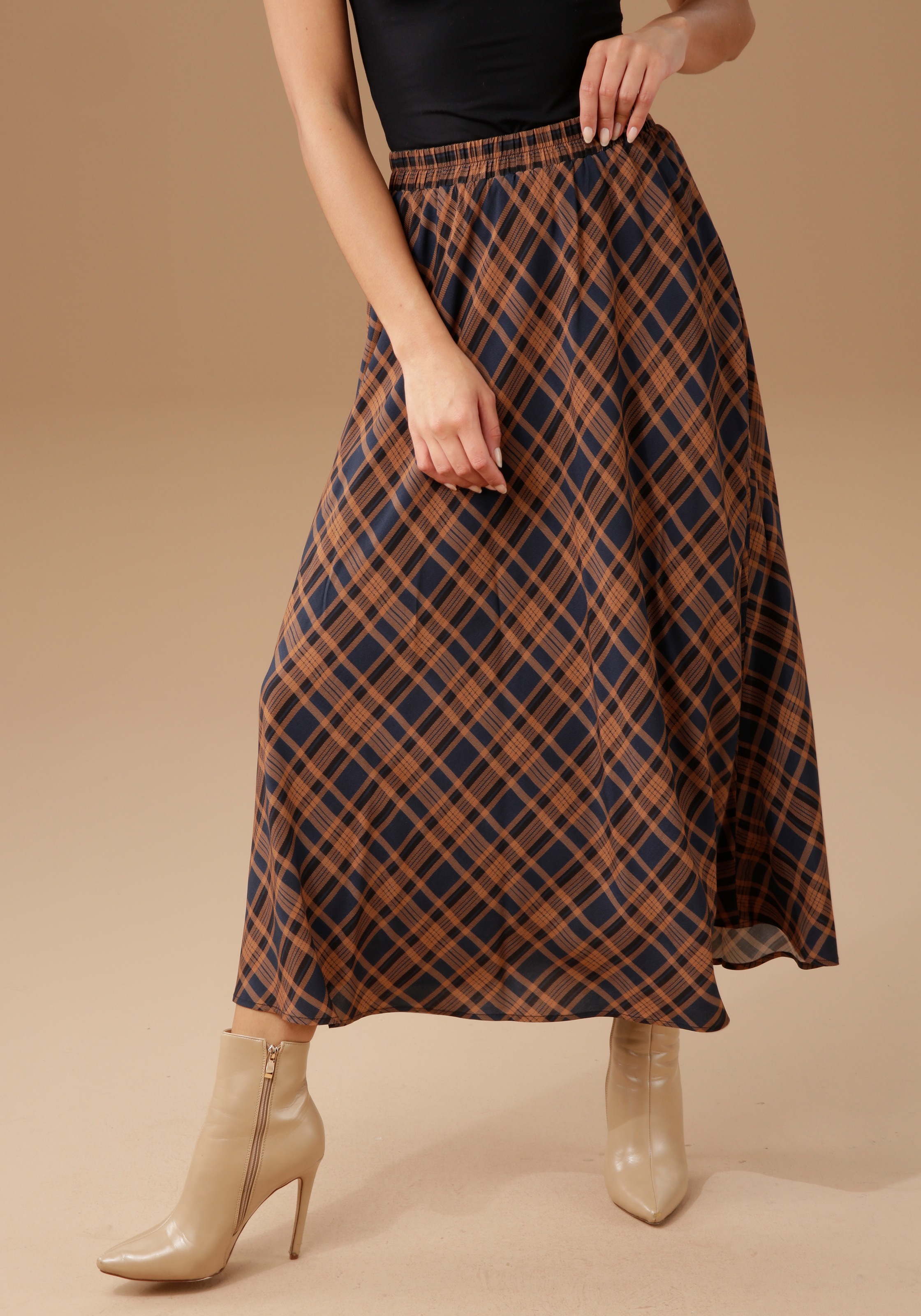 Image of Aniston SELECTED Karorock, mit elastischem Gummizugbund bei Ackermann Versand Schweiz