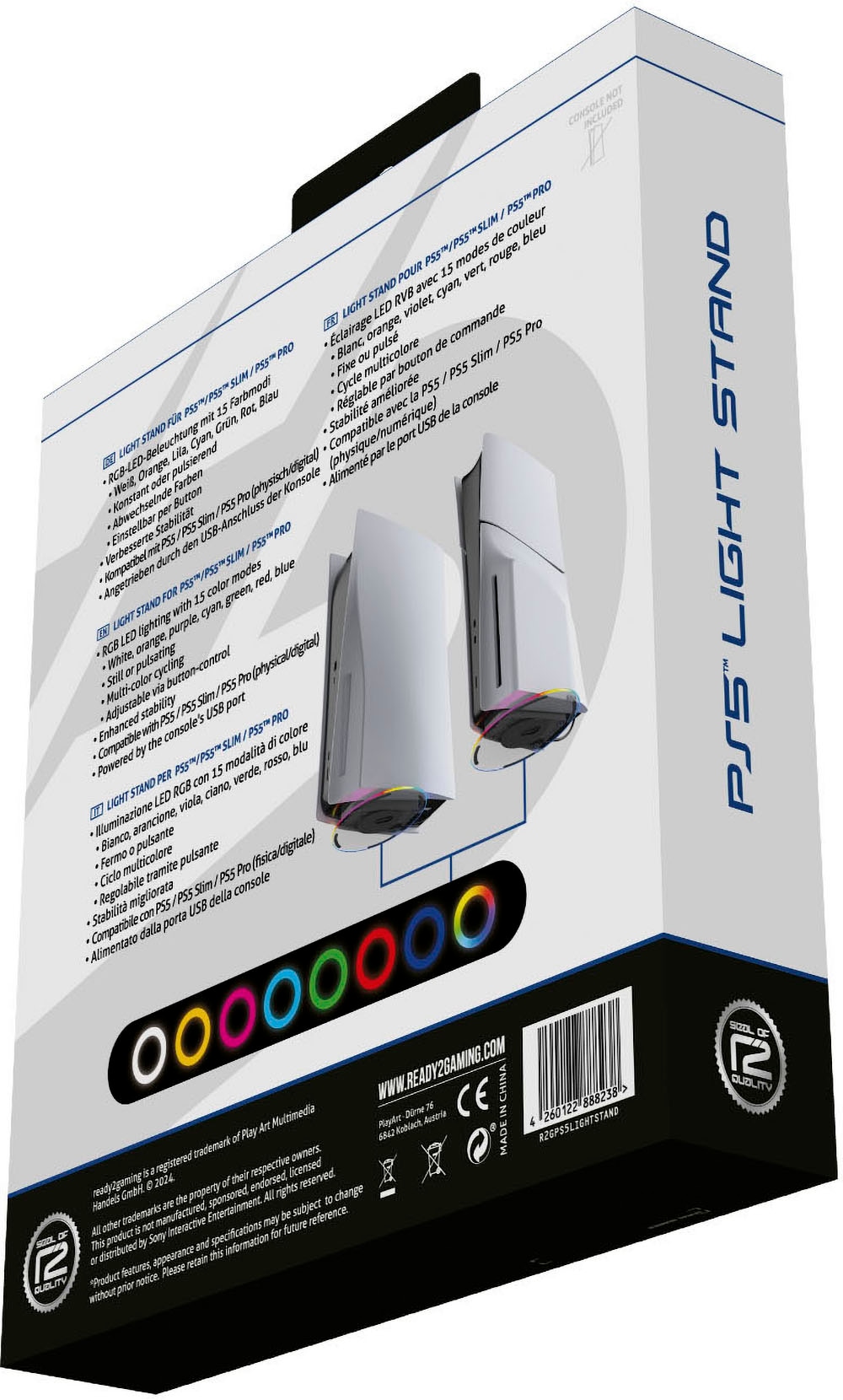 Ready2gaming Standfuss »Transparenter Standfuss für die PlayStation 5 mit RGB Beleuchtung«