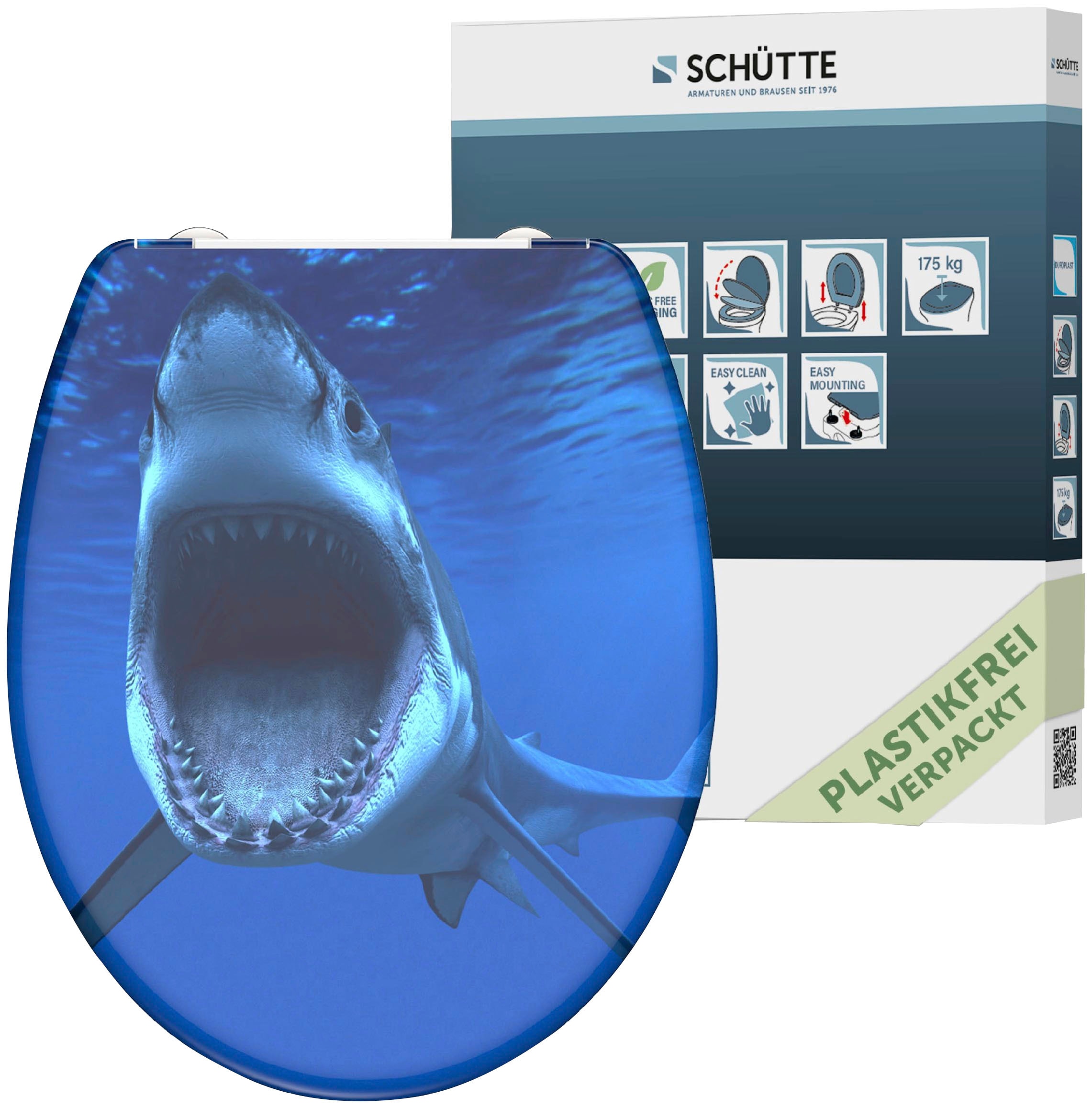 Image of Schütte WC-Sitz "Shark" Duroplast, mit Absenkautomatik und Schnellverschluss