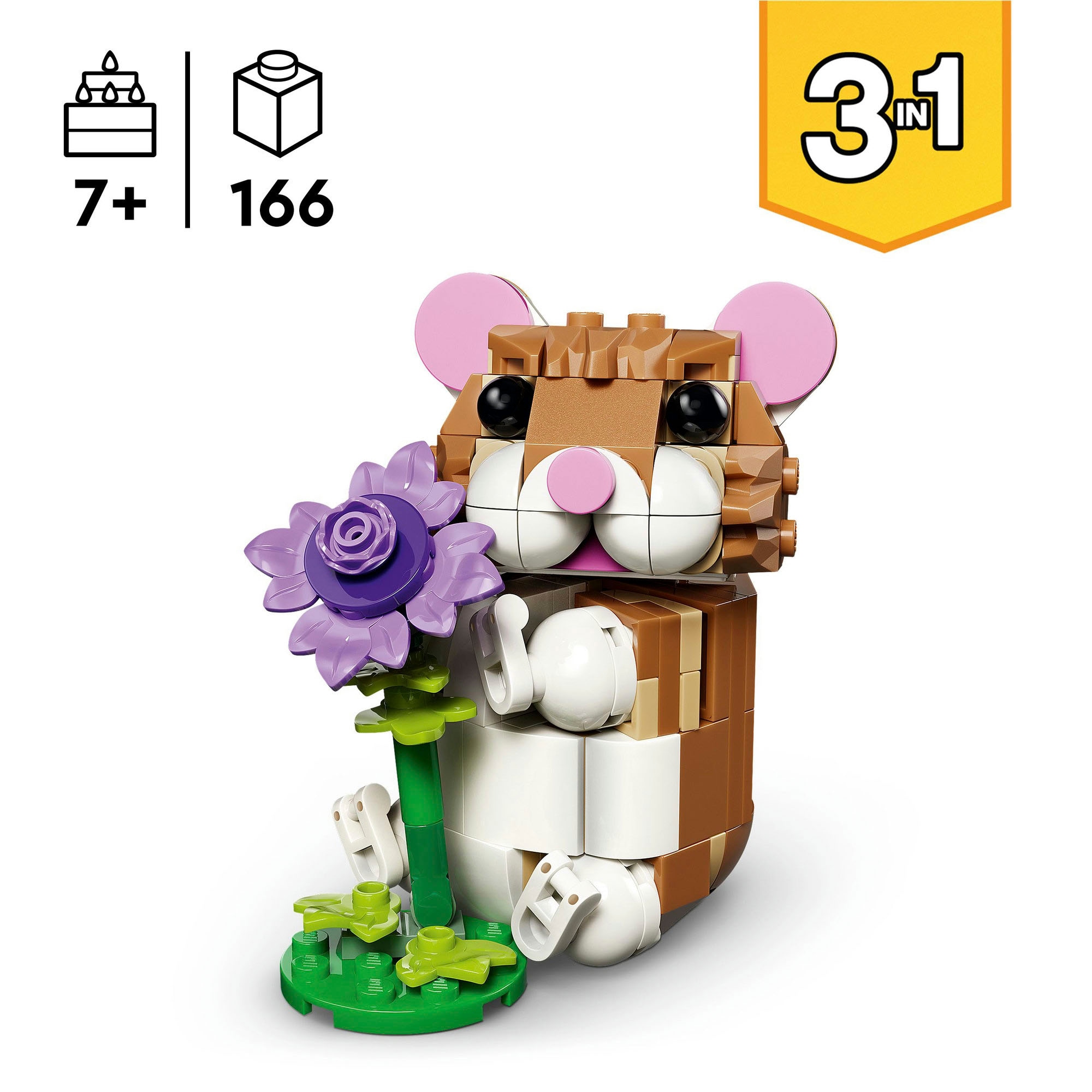 LEGO® Konstruktionsspielsteine »Niedlicher Hamster mit Blume (31376), LEGO Creator« Made in Europe
