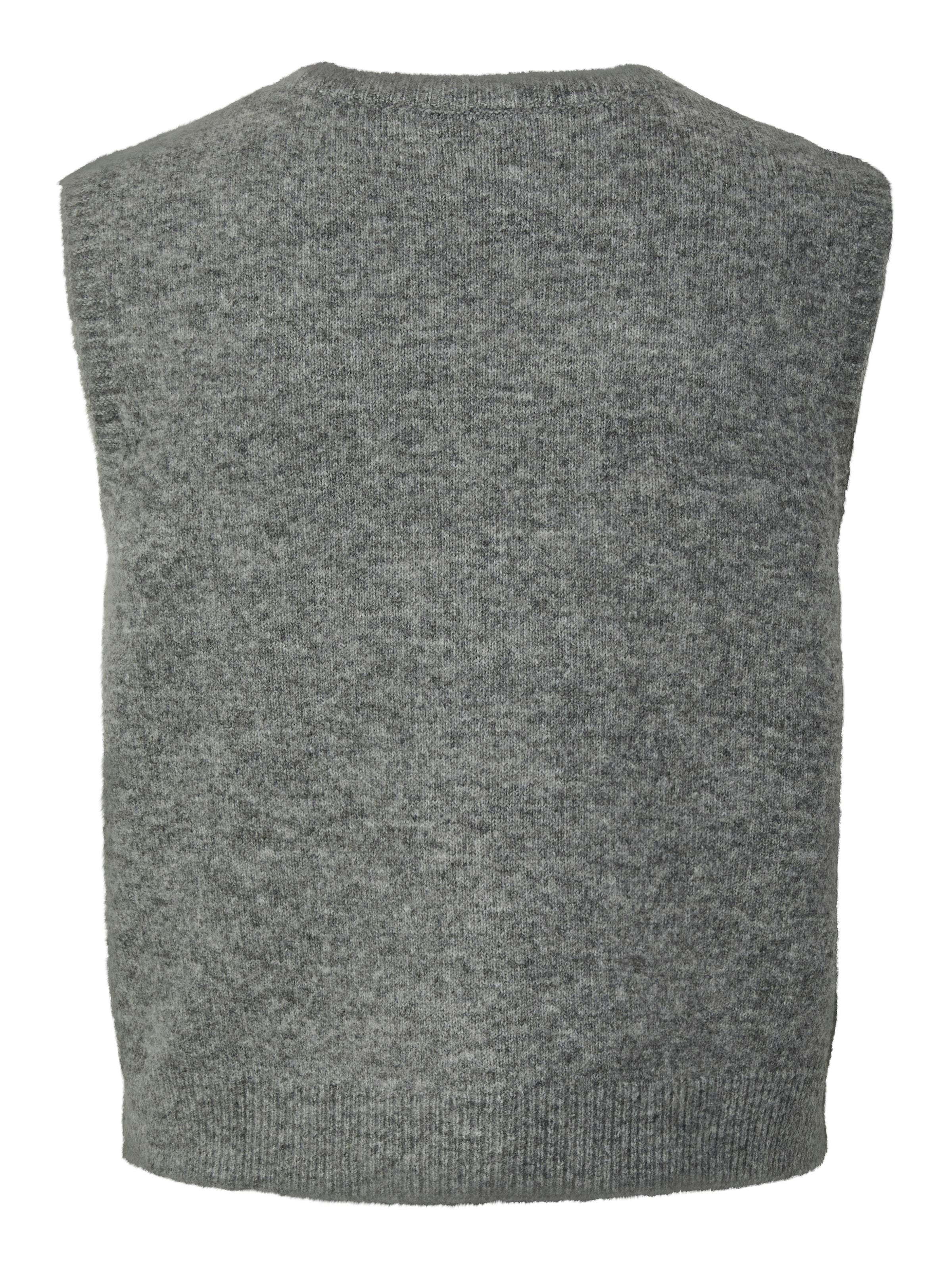 pieces Gilet tricoté »PCSALLY SL V-NECK KNIT VEST NOOS BC« mélange de matériaux