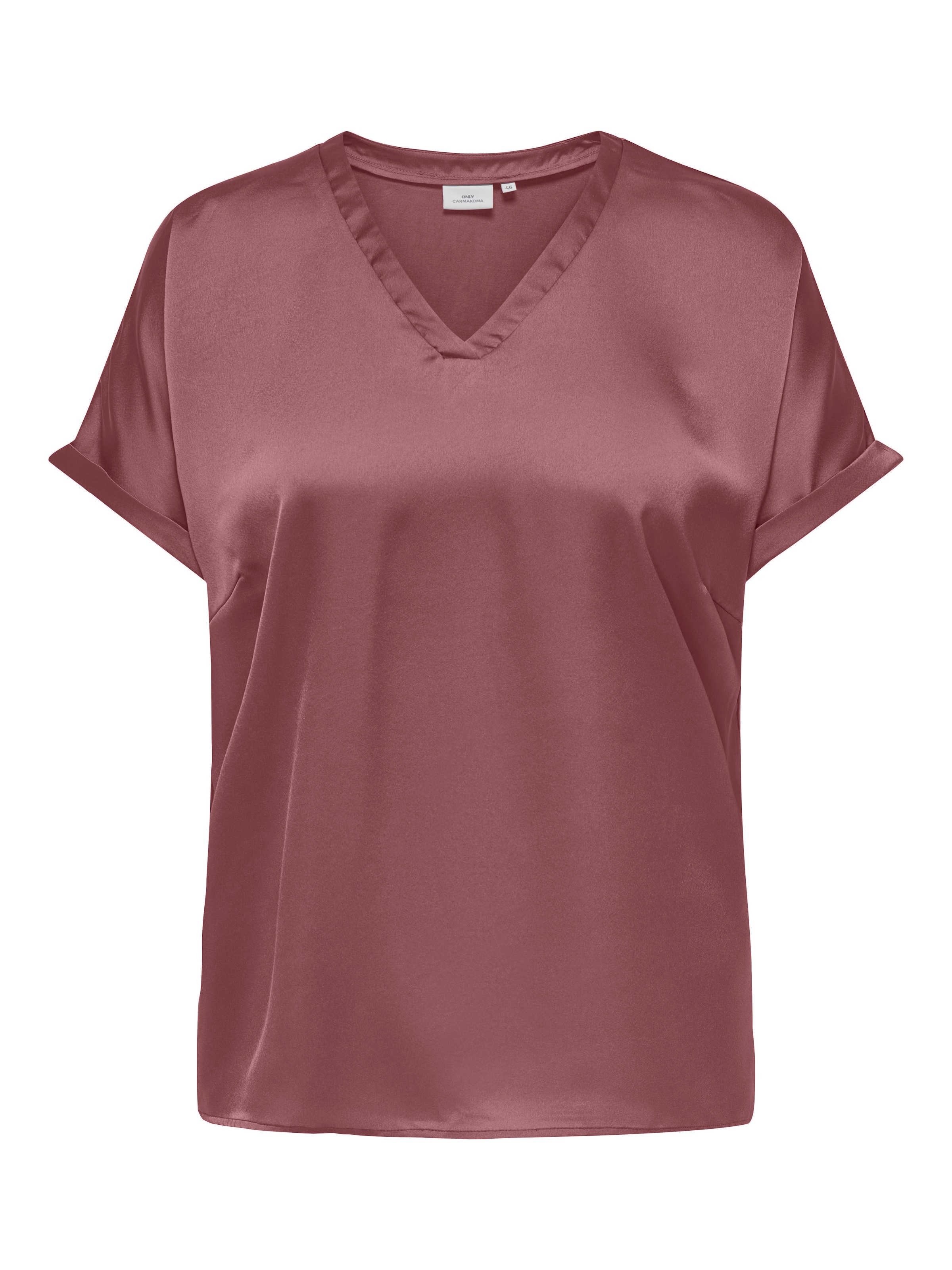 Image of ONLY CARMAKOMA Shirtbluse "CARBRYNJA LIFE S/S IN-ONE TOP WVN" in glänzender Optik