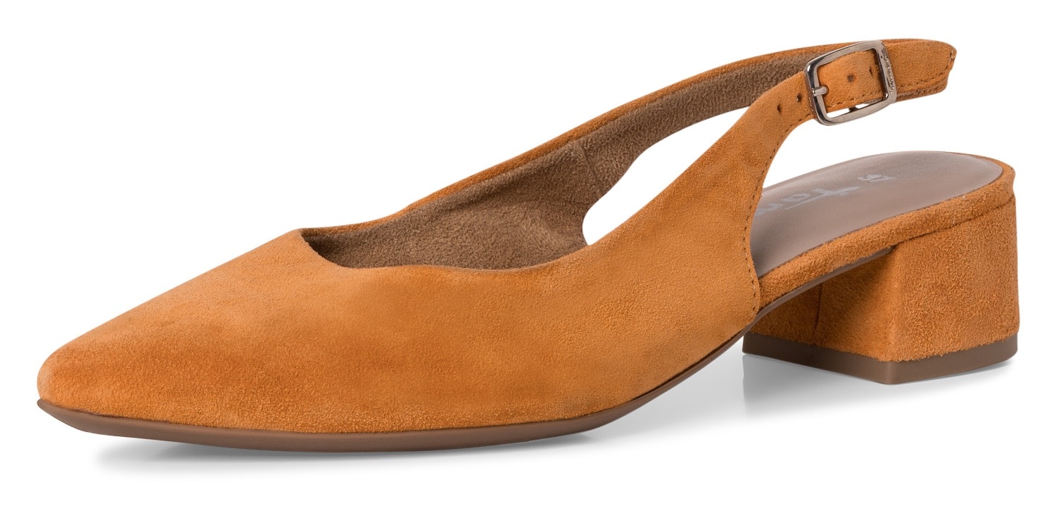 Slingpumps, Abendschuh, Sommerschuh, Blockabsatz, mit verstellbarem Riemchen