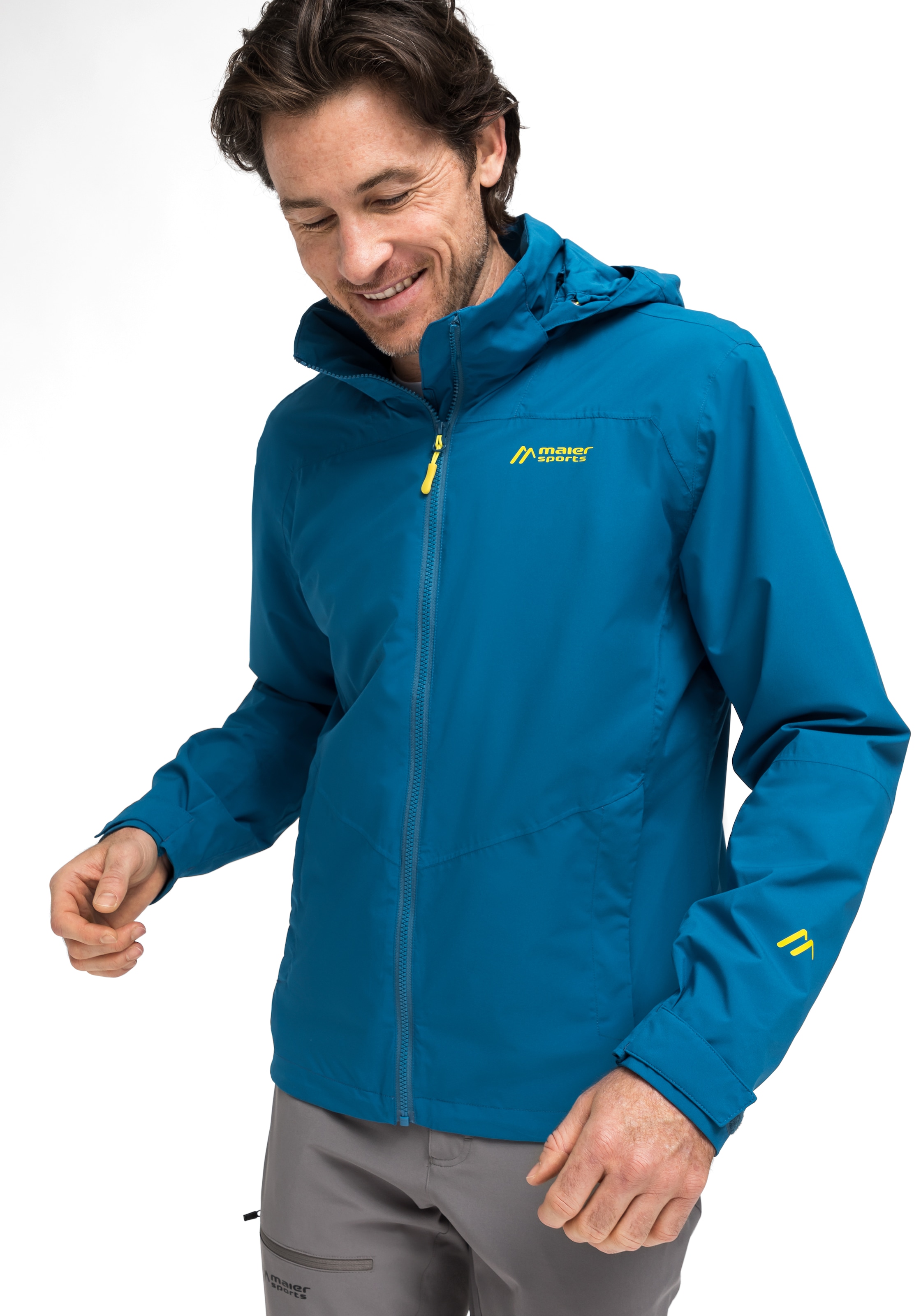Maier Sports Outdoorjacke »Metor rec M«, Herren Regenjacke wasserdicht mit Kapuze, 2 Taschen aussen, Innentasche