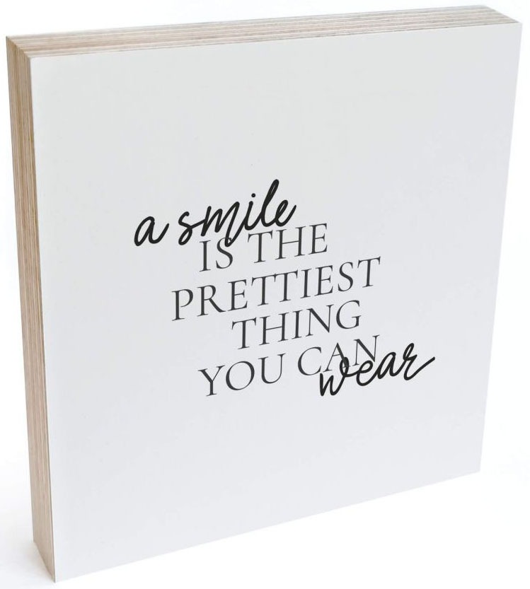 Image of Wall-Art Holzbild »Tischdeko Smile Holzdeko«, (1 St.) bei Ackermann Versand Schweiz