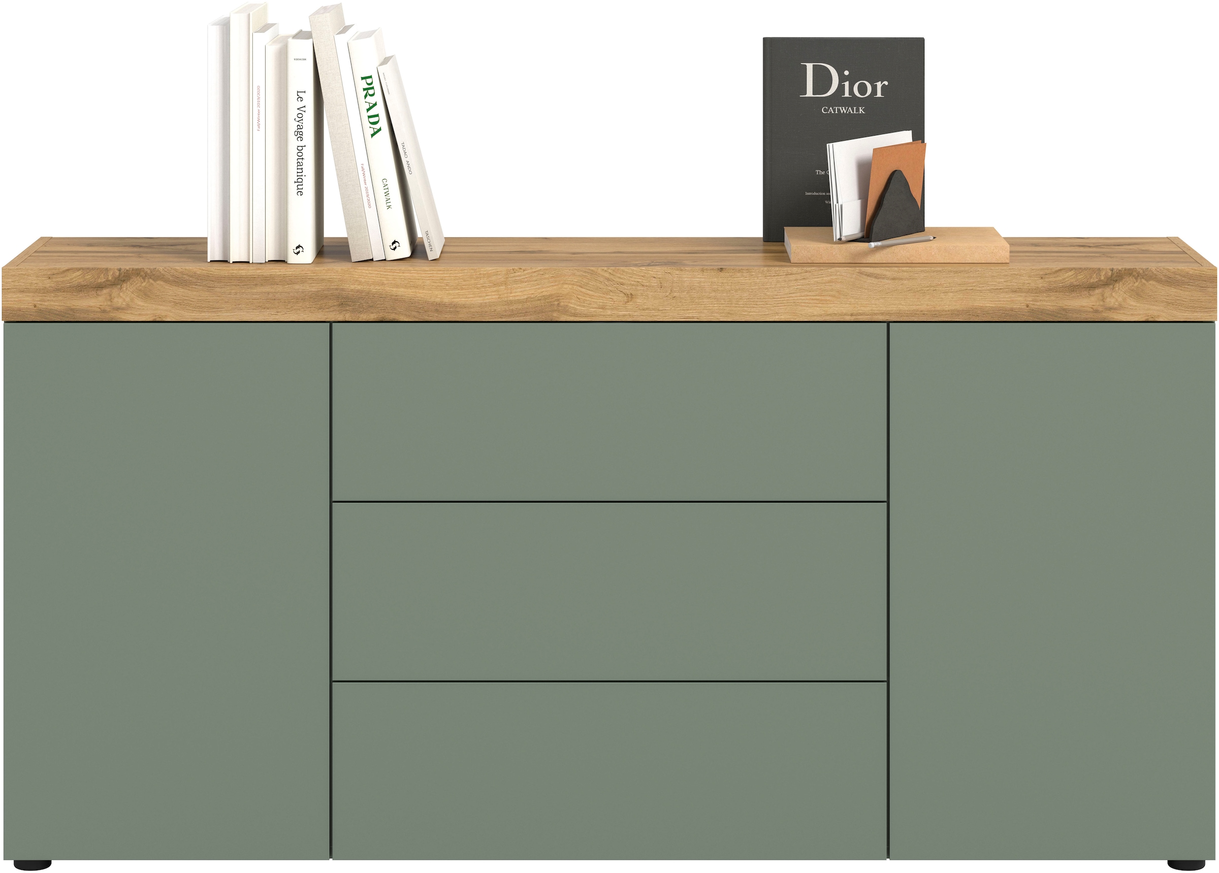 GOODproduct Sideboard »MAMBO, TOPSELLER!, Breite 160cm, 2 Türen, 3 Schubkästen, push-2-open« 2 farbige Ausführung, in verschiedenen Farben erhältlich, 1 Stk. tlg. Kommode, Anrichte, Wohnzimmer, Schlafzimmer