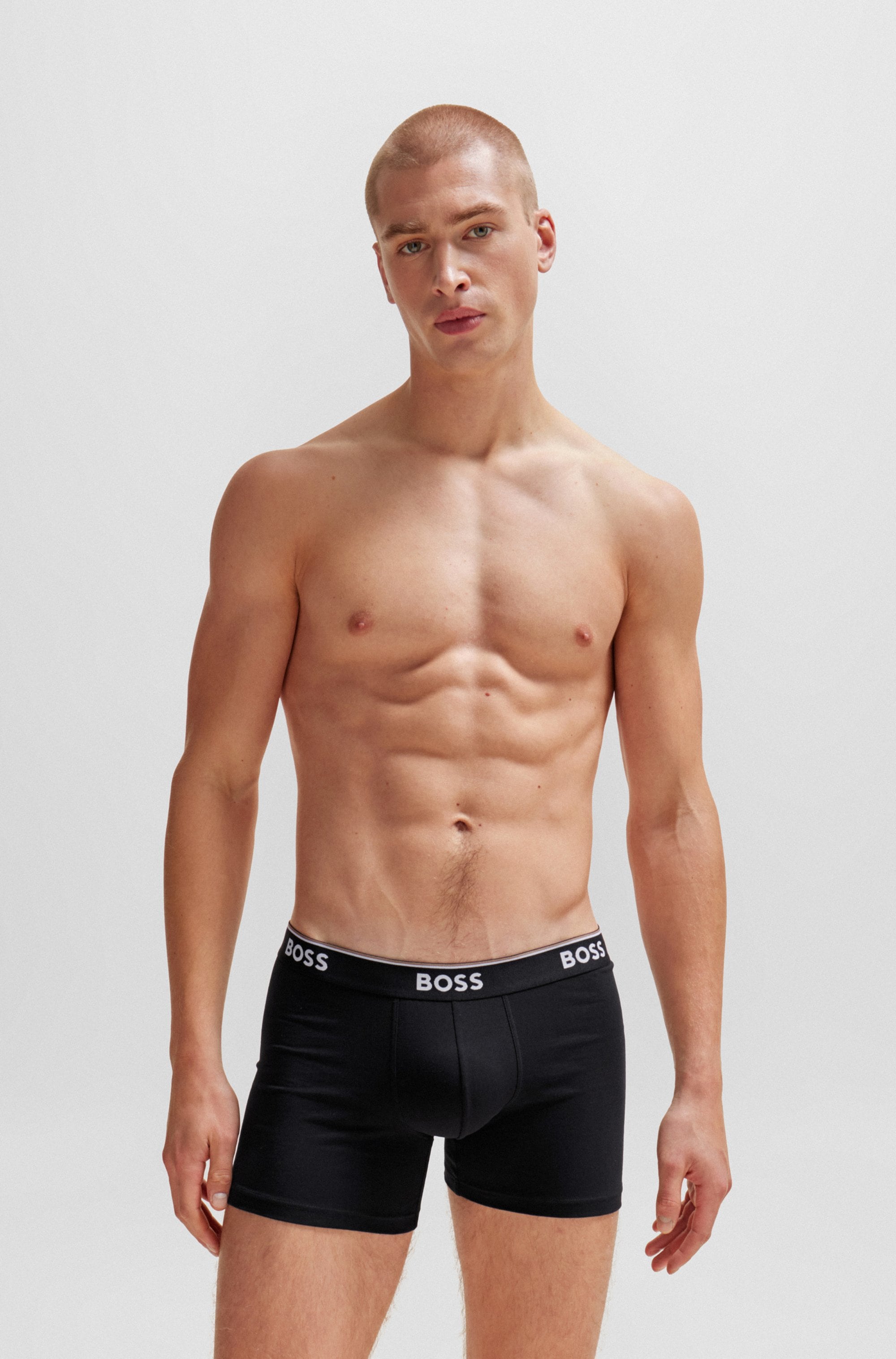 BOSS Langer Boxer »Brief 3 PACK«, mit farblich passendem Webbund