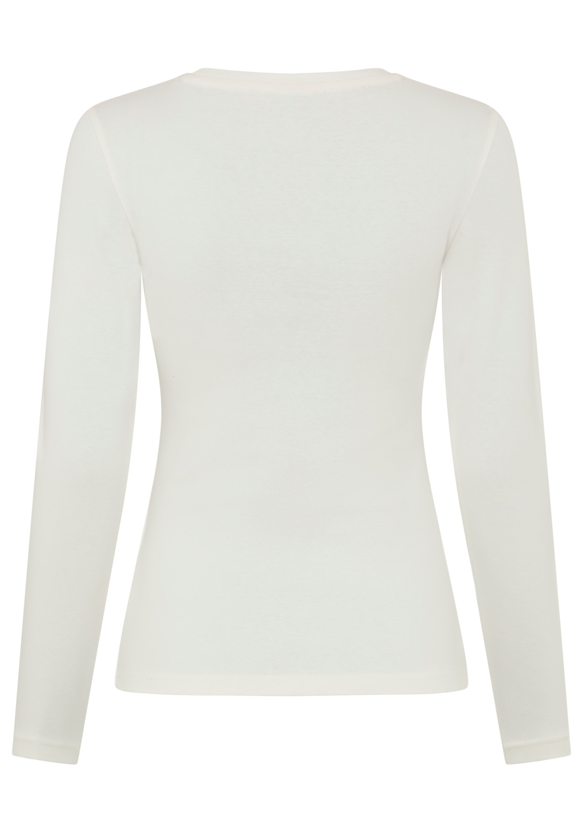 KangaROOS Langarmshirt mit Rundhalsausschnitt, hüftlange Form, Basic schmale Passform