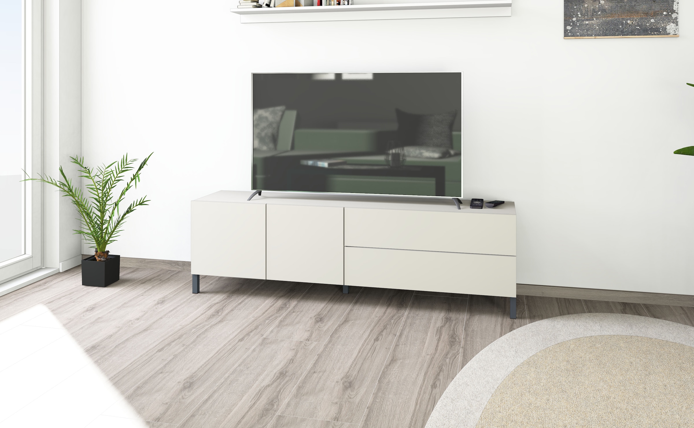 borchardt Möbel Table basse Metallfüsse, grifflose Optik