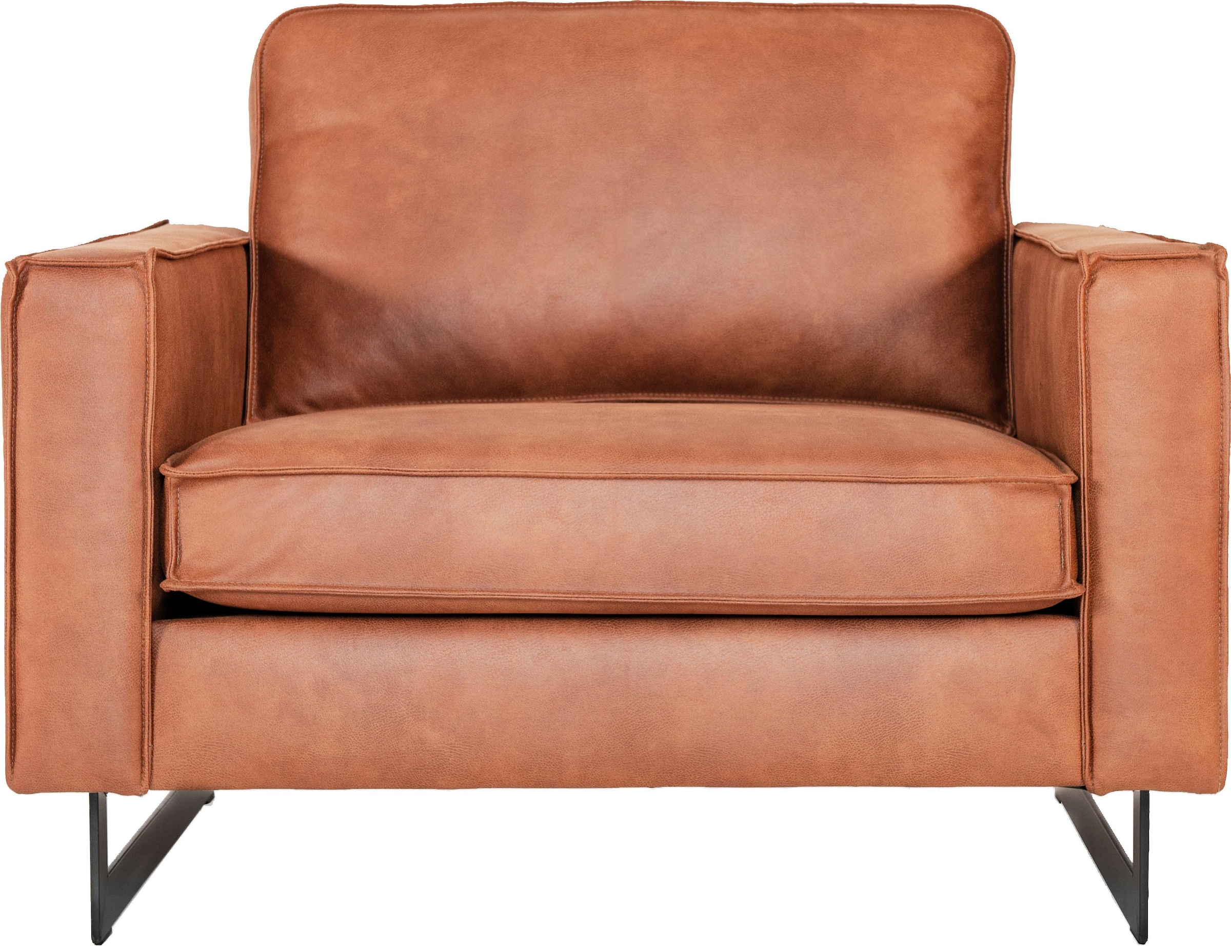 Places of Style Loveseat »Pinto 105 cm, Cord, Chenille, Lederoptik«, mit Keder, Metallfüssen und auch in Cord Bezug erhältlich