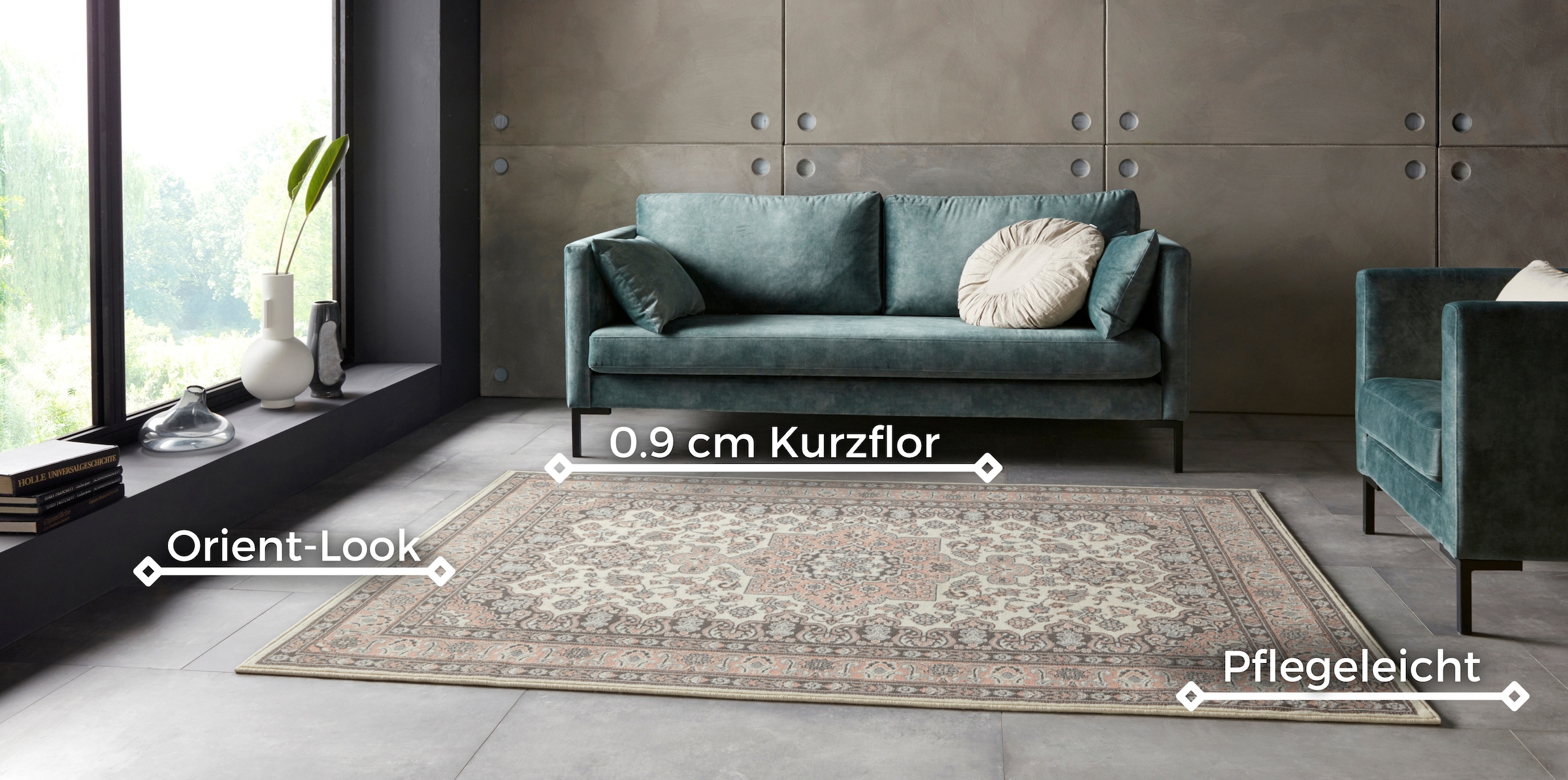 HANSE Home Teppich »Parun Täbriz«, rechteckig, 9 mm Höhe, Kurzflor, Orient, Läufer, Vintage, Esszimmer, Wohnzimmer, Flur