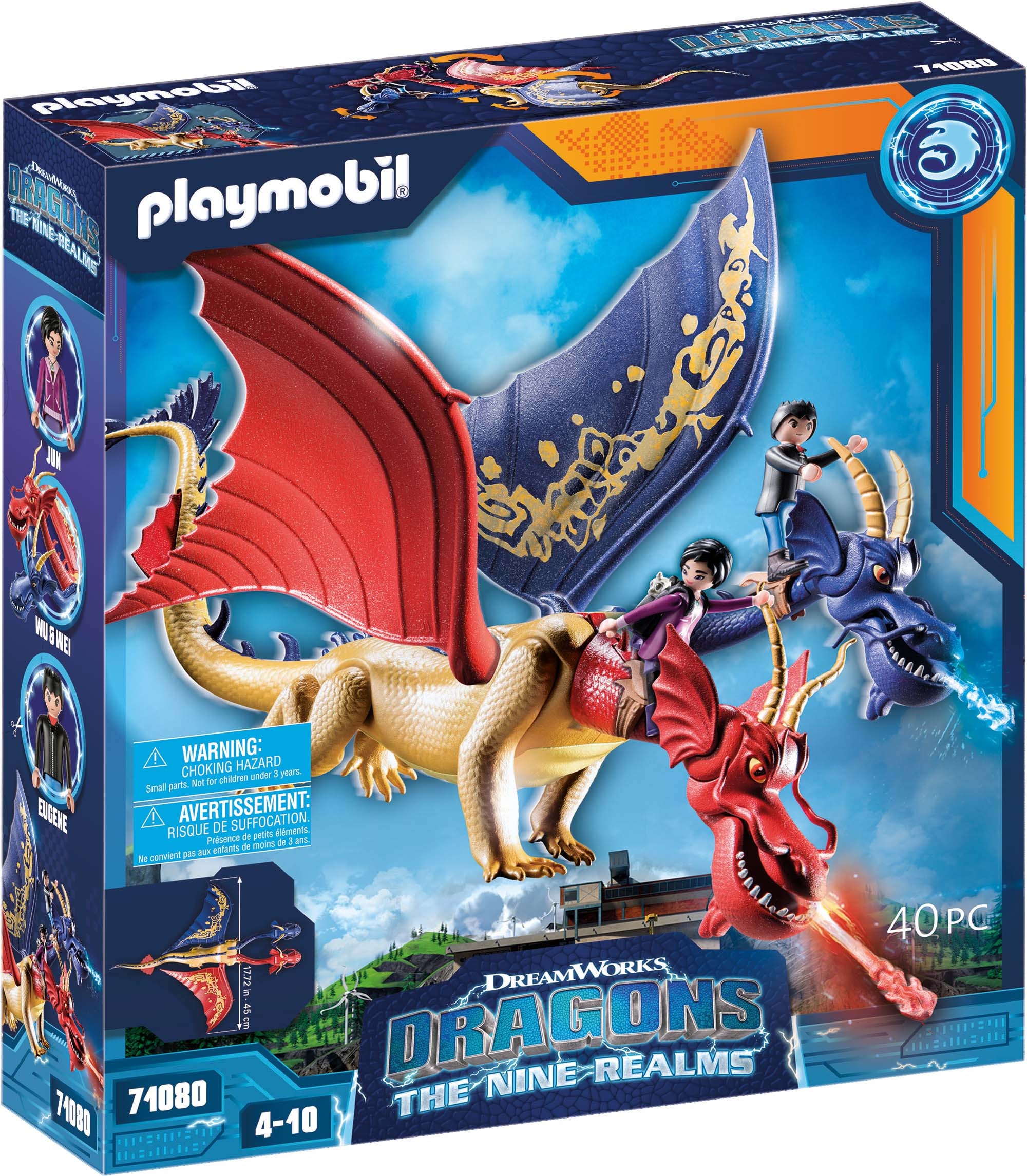 Konstruktions-Spielset »Dragons: The Nine Realms - Wu & Wei mit Jun (71080)«, (40...