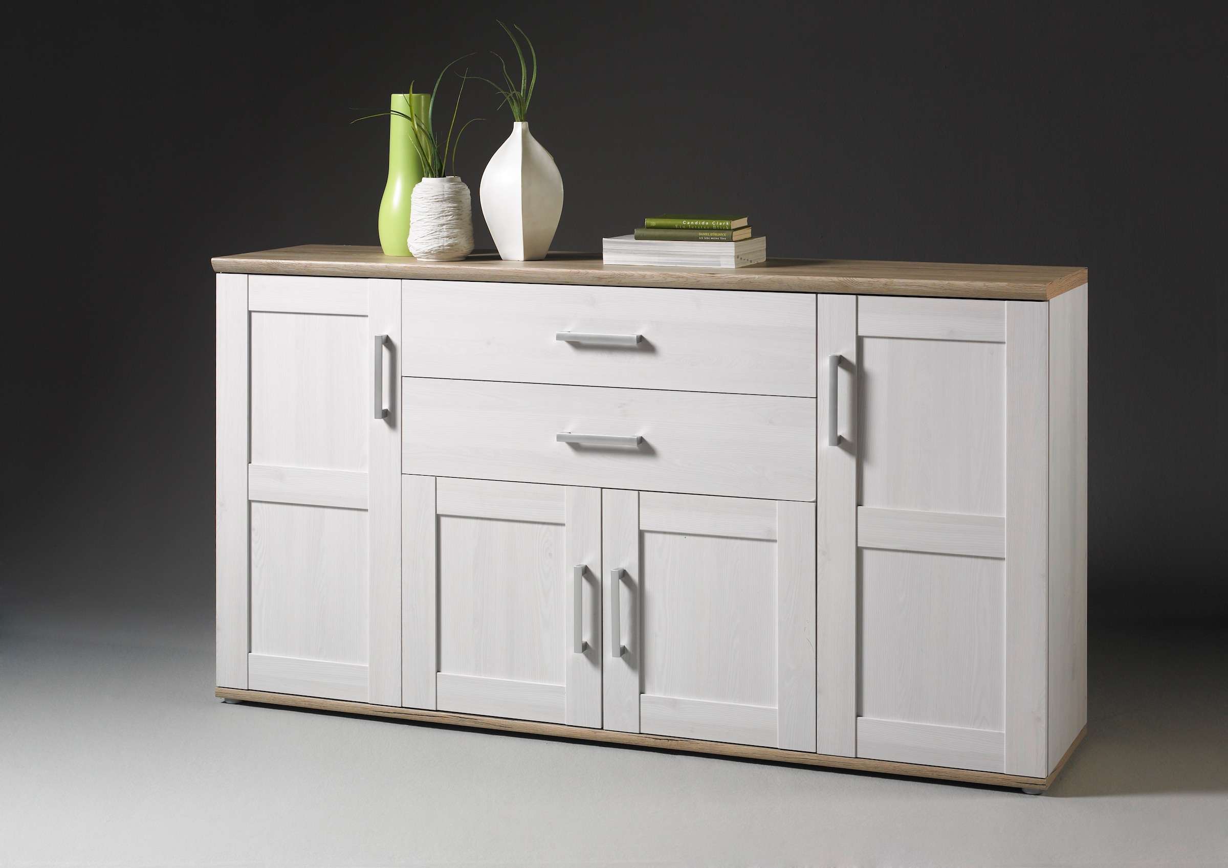 Image of HBZ Sideboard "Romance im Landhaustil, Wohnzimmerschrank BxHxT 186x100x46 cm" 1 Stk. tlg. Landhaustil, Wohnzimmerschrank in Sibiu Lärche NB