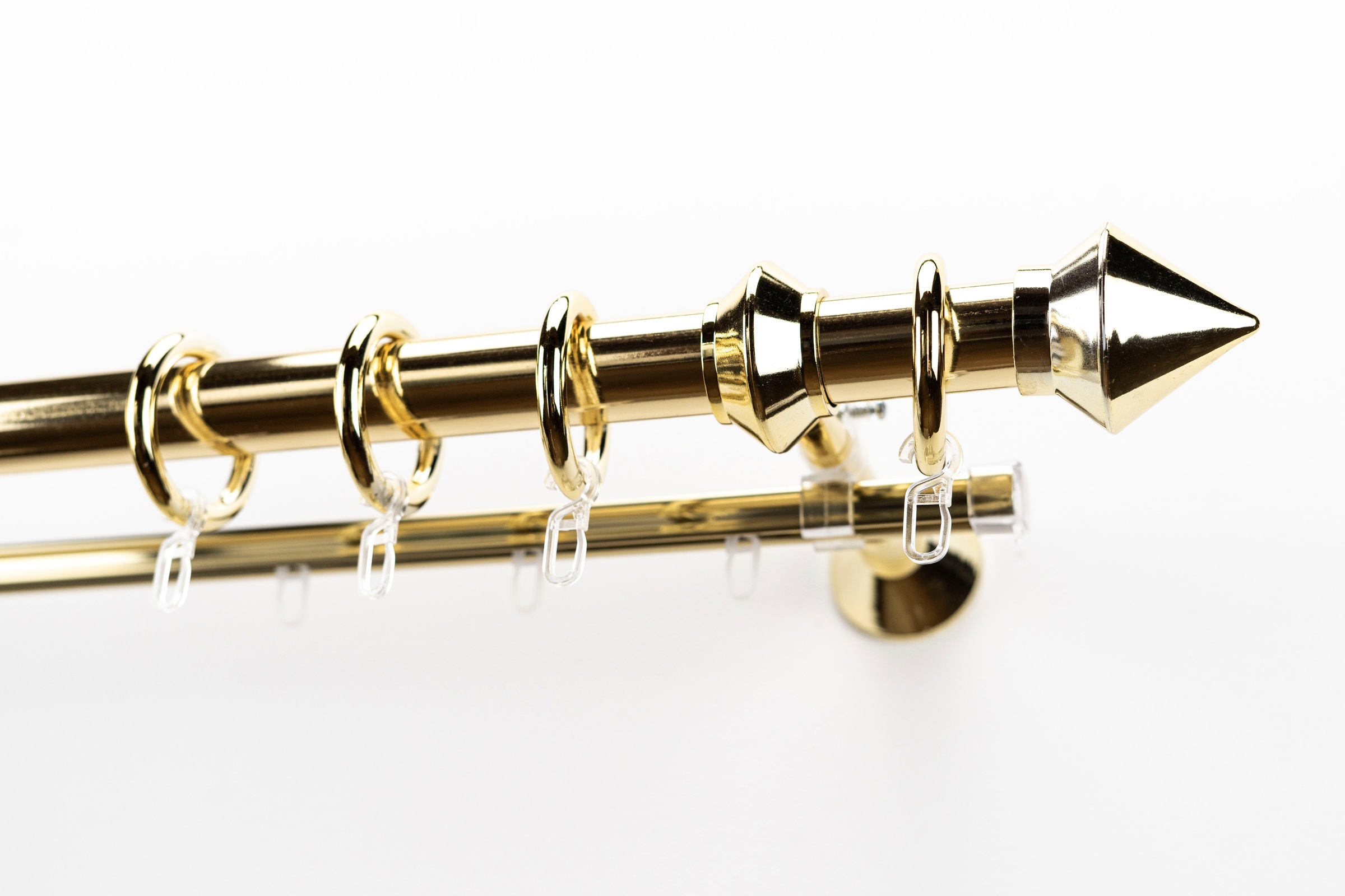 Image of GARESA Gardinenstange »PALMI«, 2 läufig-läufig, Wunschmasslänge, Vorhanggarnitur Kunststoff, einfache Montage, m. Stangenverbinder verlängerbar, Wandmontage, Endknopf Spitze, mit Ringe bei Ackermann Versand Schweiz