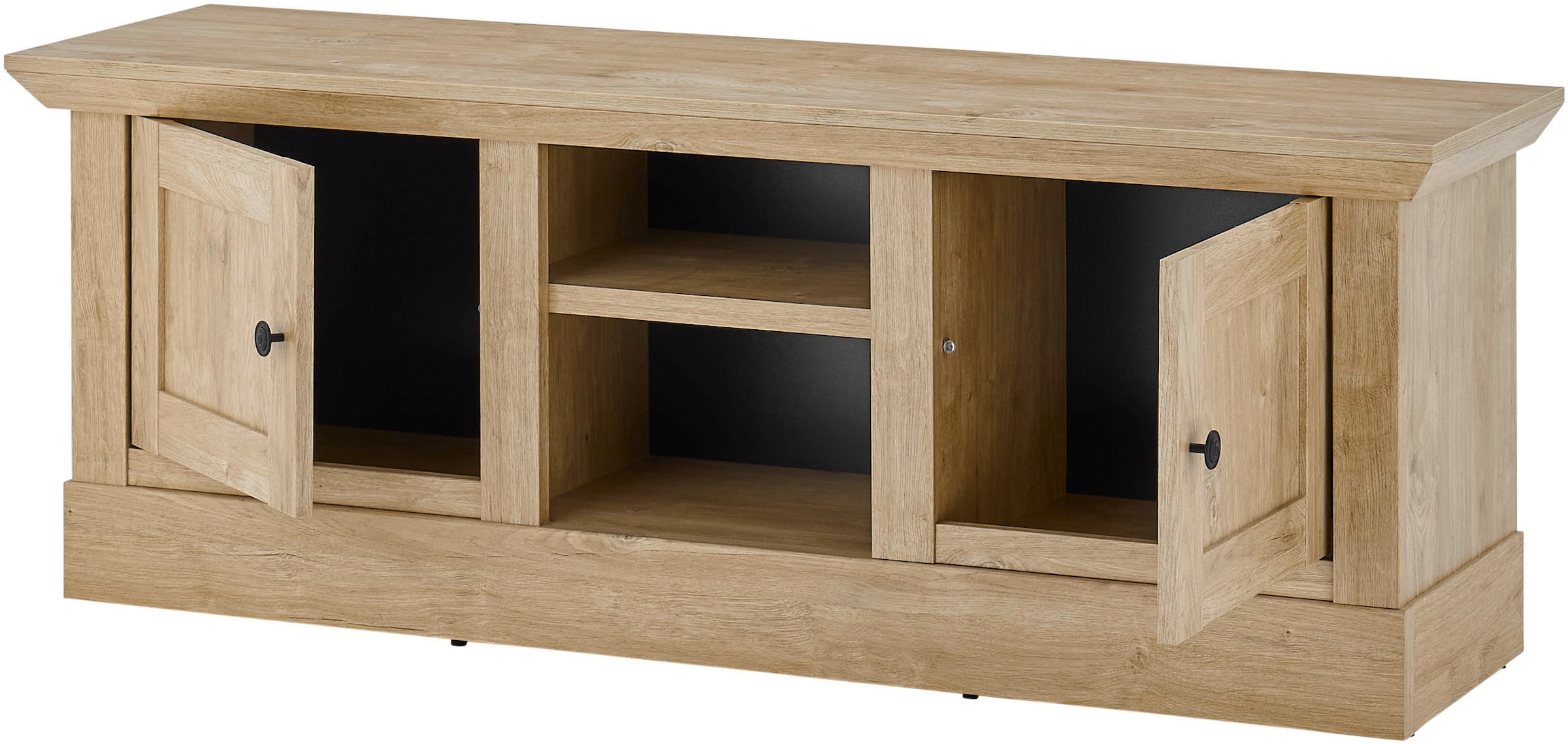 Home affaire Wohnwand »Cornwall, Anbauwand im Landhausstil, Wohnzimmer-Set, Eiche Dekor«, (Set, 2 St.), enthält Lowboard, Wandboard, Eiche Dekor, 152 cm breit
