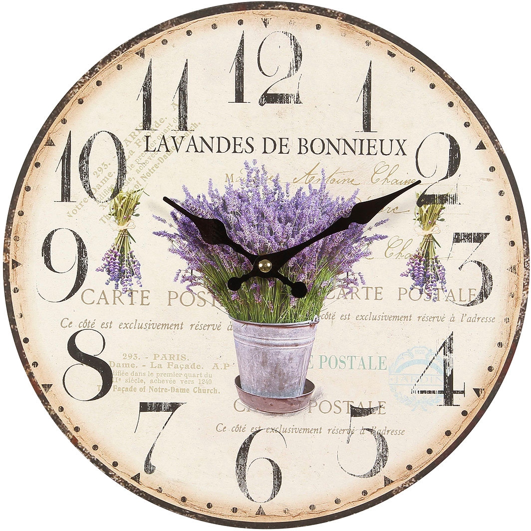 Image of Ambiente Haus Wanduhr "Lavendel Wanduhr 28cm"