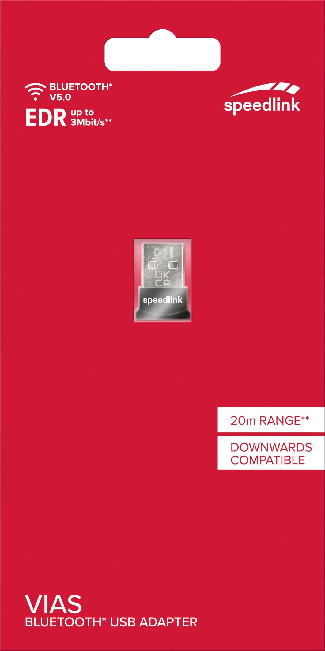 Speedlink Bluetooth-Adapter »VIAS Nano USB Bluetooth 5.0 Dongle« für PC, Notebook, Laptop, kabelloser Datenaustausch bis zu 3Mbit/s