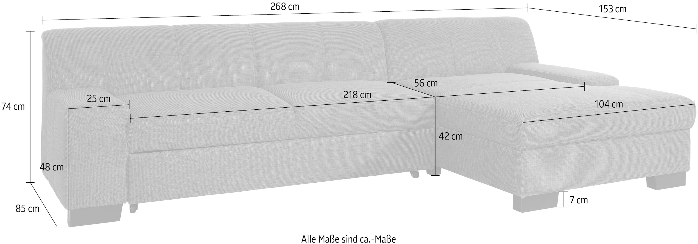 DOMO collection Ecksofa »Norma L-Form«, wahlweise mit Bettfunktion