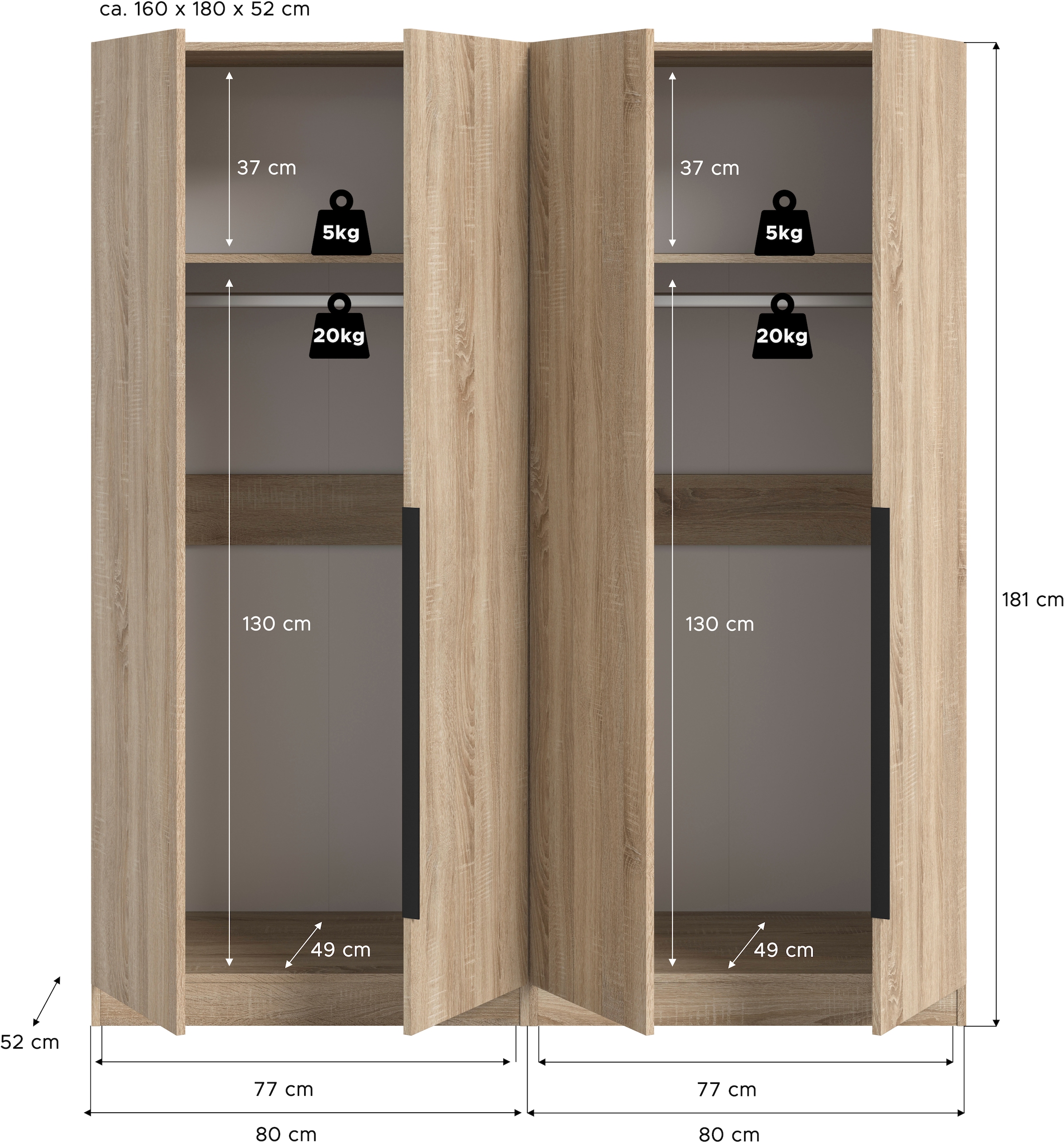 Home affaire Set d'armoires »Skarde moderner Kleiderschrank Schlafzimmerschrank« wähle deine beste Schrank Kombination, 1 cuis tlg.