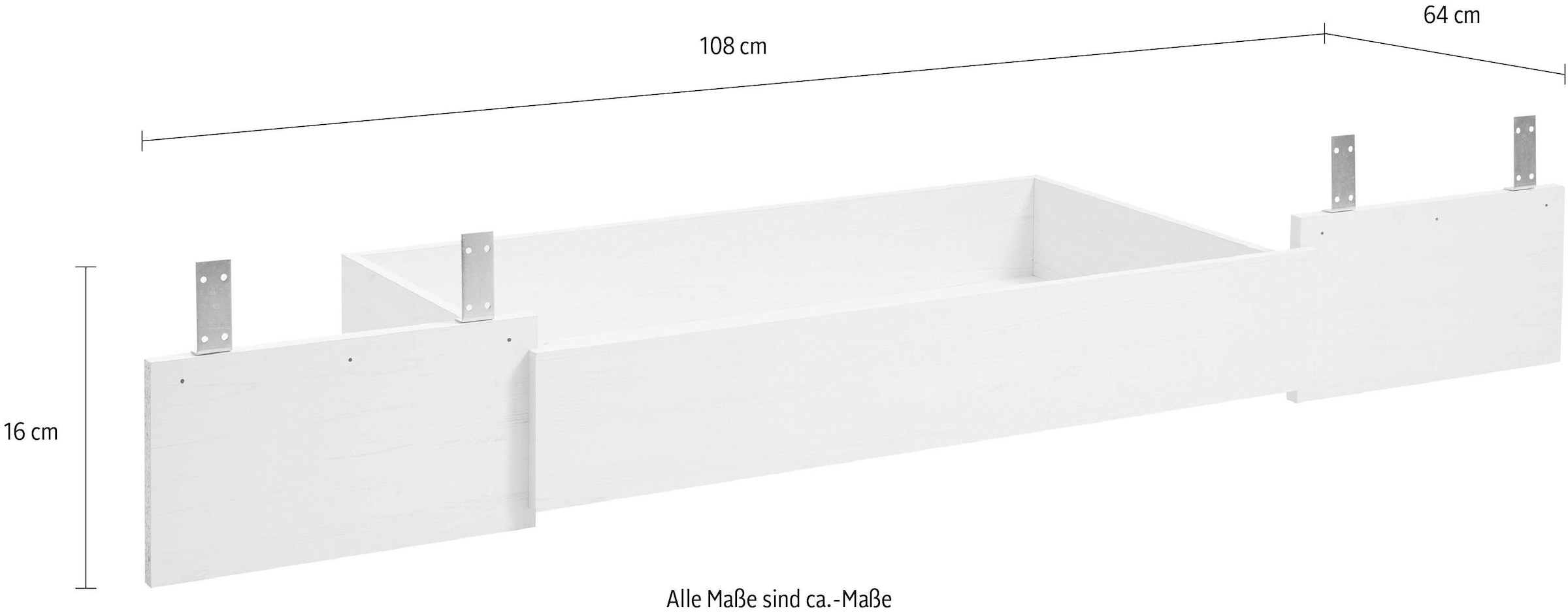 Home affaire Bettschubkasten »Florenz Bettkasten in Pinie Weiss, Schubkasten mit Rollen«, Schublade passend zu den Florenz Betten, Aufbewahrung, Stauraum