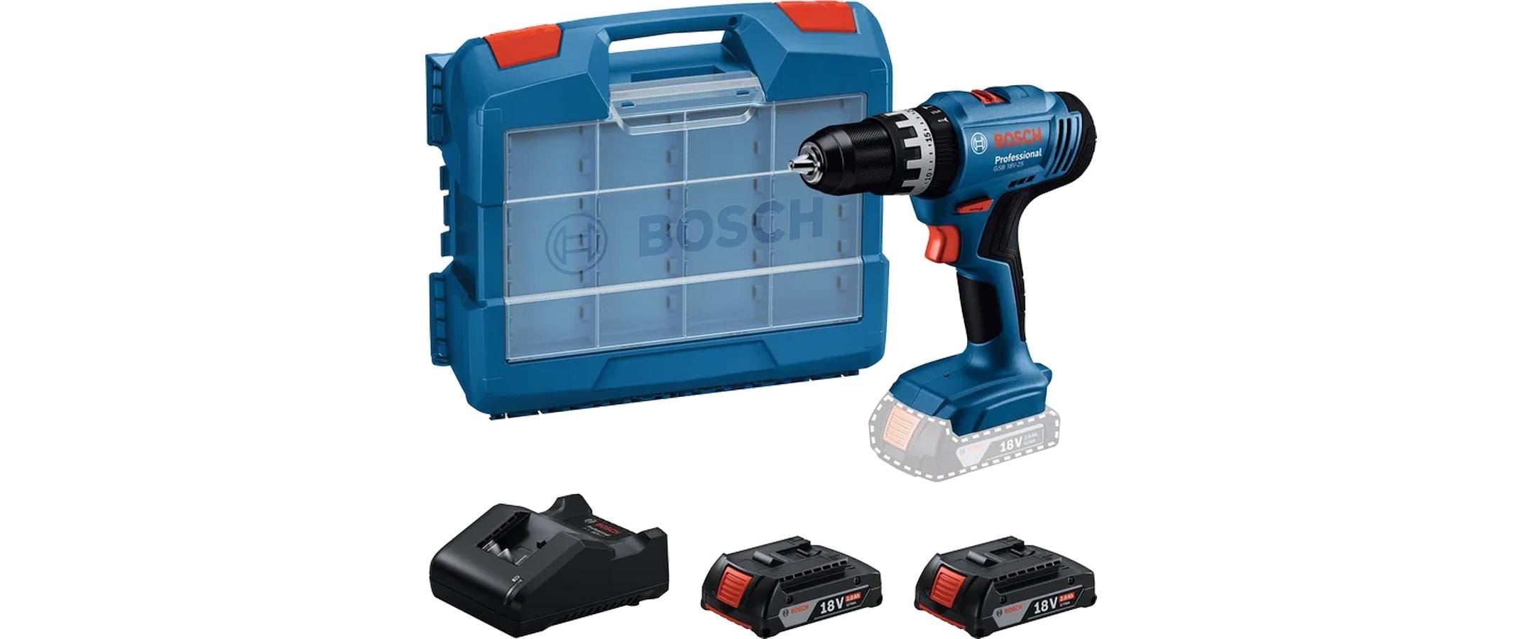 Bosch Professional Akku-Schlagbohrschrauber »GSB 18 V-25« Set,  Mit 2 Akkus und 1 Ladegerät