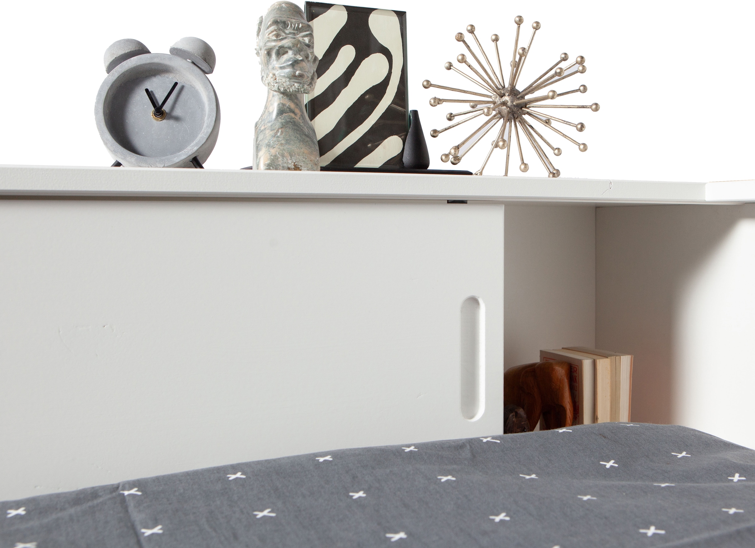 WOOOD Lit de rangement »Connect FSC®-Kiefernholz mit Schiebetür und Stauraum 213x118x60 cm« Facile à monter, dimension du matelas 90x200 cm, entretien facile