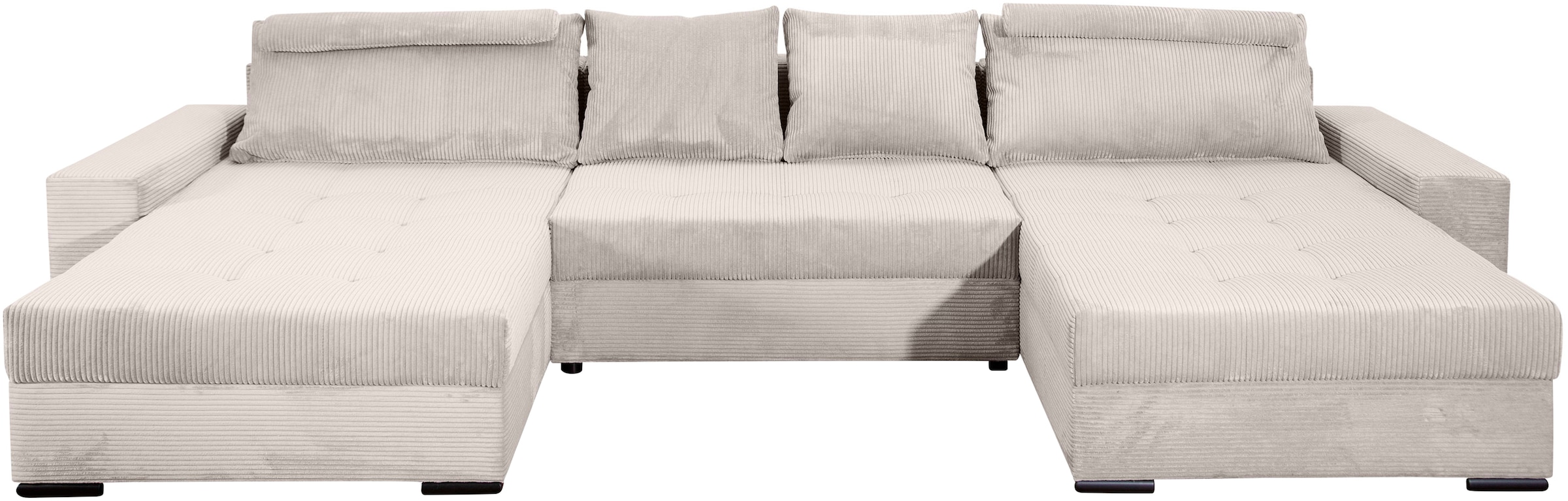 COLLECTION AB Wohnlandschaft »XXXL-Josy Relax U-Form Breite 352 cm, mit 2 gleich grossen Recamieren«, inkl. Bettfunktion, Bettkasten, mit 4 Rückenkissen in zwei Grössen