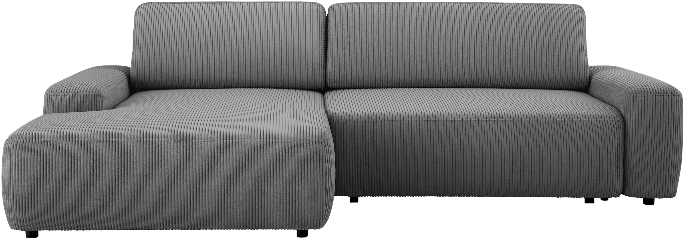 Home affaire Ecksofa »TORGE (264cm), Schlafsofa in Cord, Samtvelours o Struktur fein, L-Form« Schlaffunktion, Bettkasten, Liegefläche: 125/210 cm