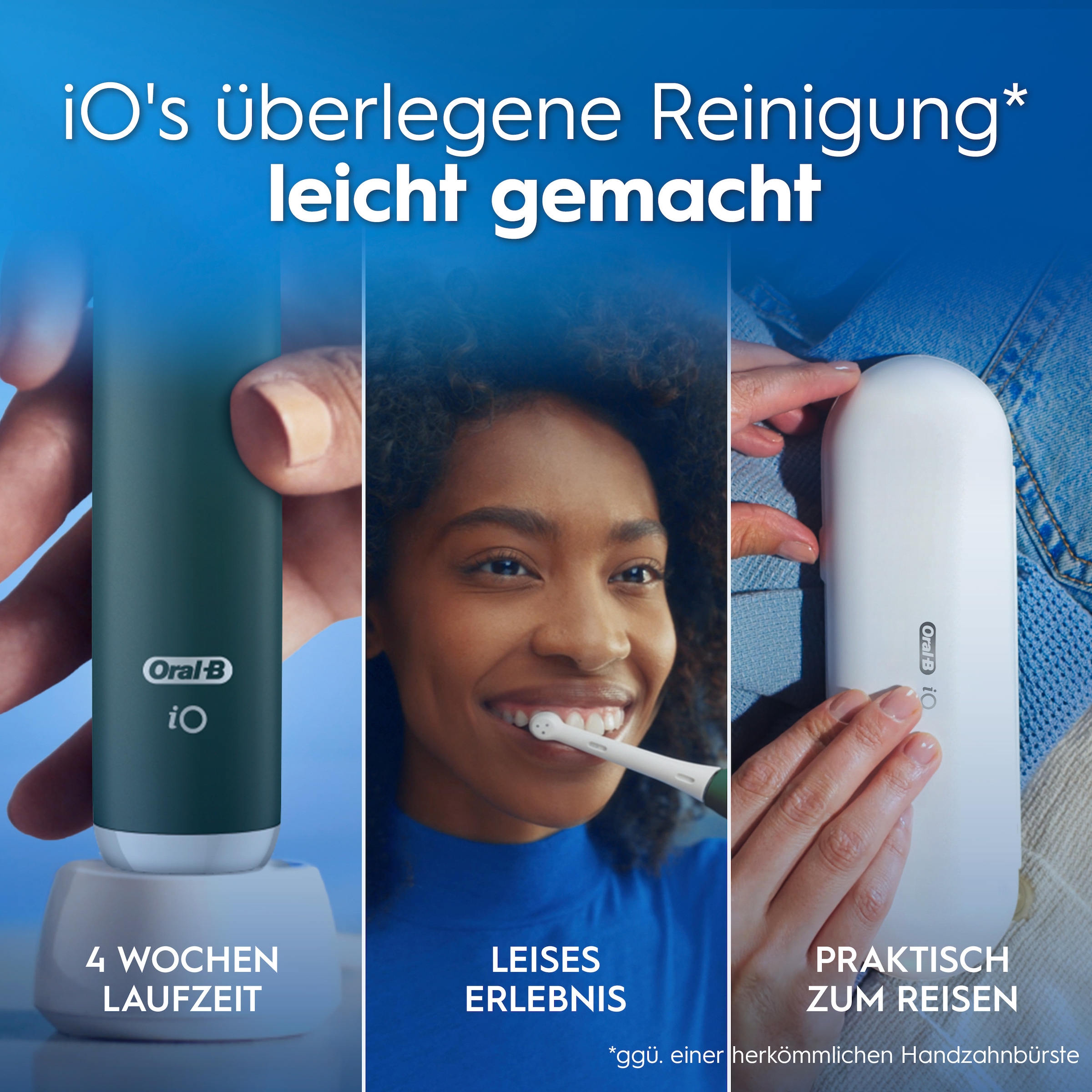 Oral-B Elektrische Zahnbürste »iO Series 2« 1 Stk. Aufsteckbürsten für die sanfte Reinigung, Reise-Etui, Aufsteckbürstenhalter