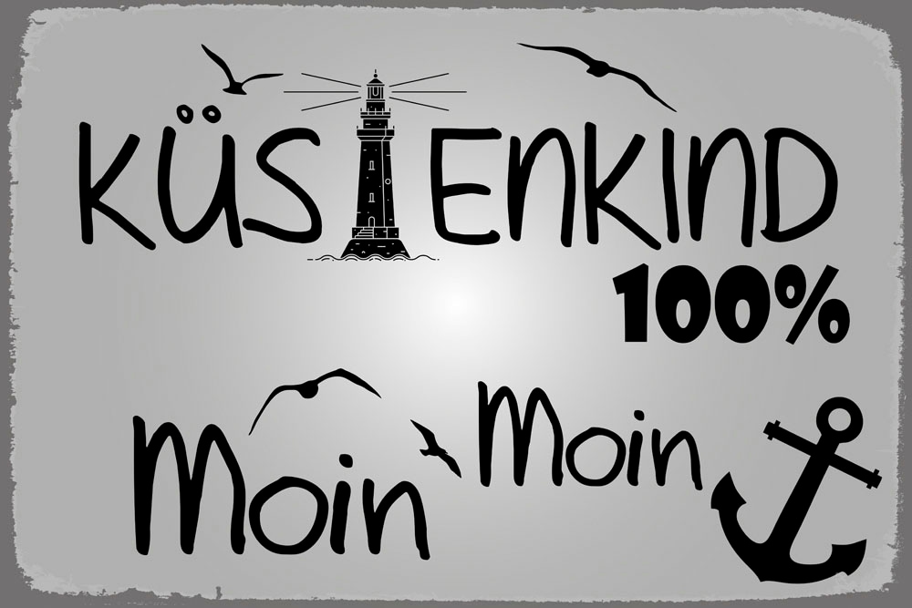 Image of queence Metallbild "Küstenkind" Sprüche 1 Stk. tlg.