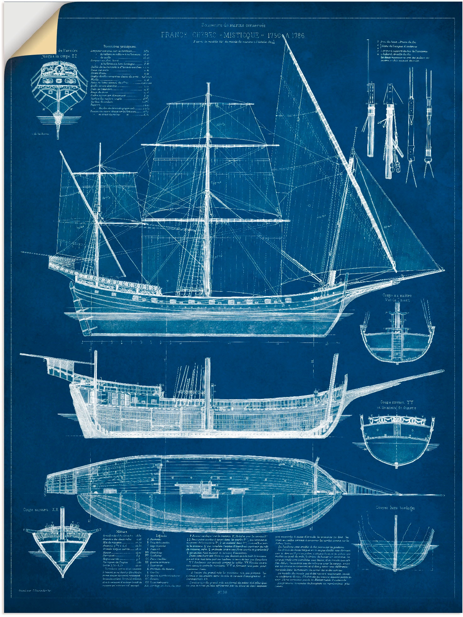 Wandbild »Entwurf für ein Antikes Schiff I«, Boote & Schiffe, (1 St.), als Alubild,...
