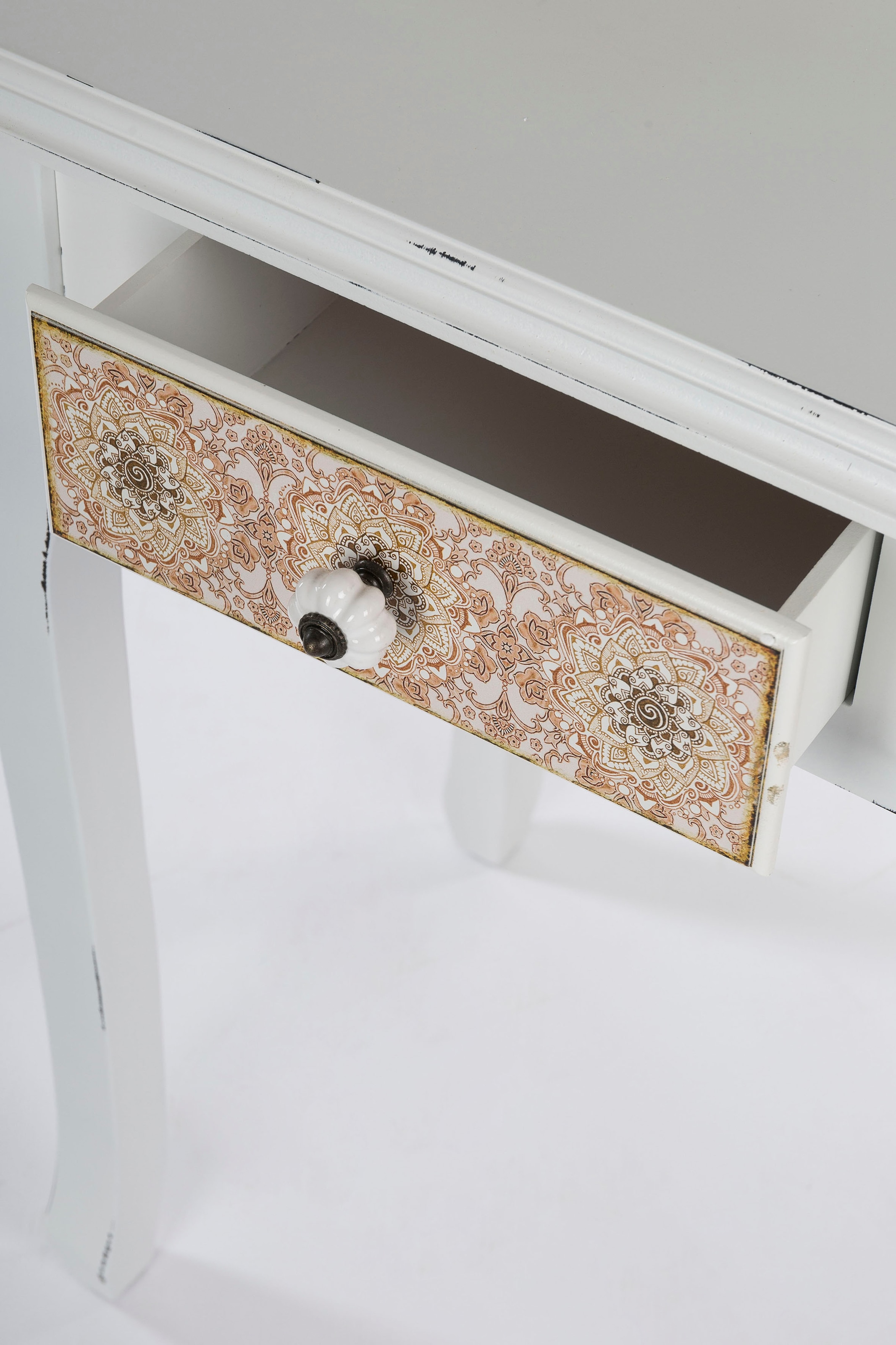 my Flair Schminktisch »Paisley«, Schminktisch, Frisierkommode, Shabby Chic Design mit 4 Schubladen