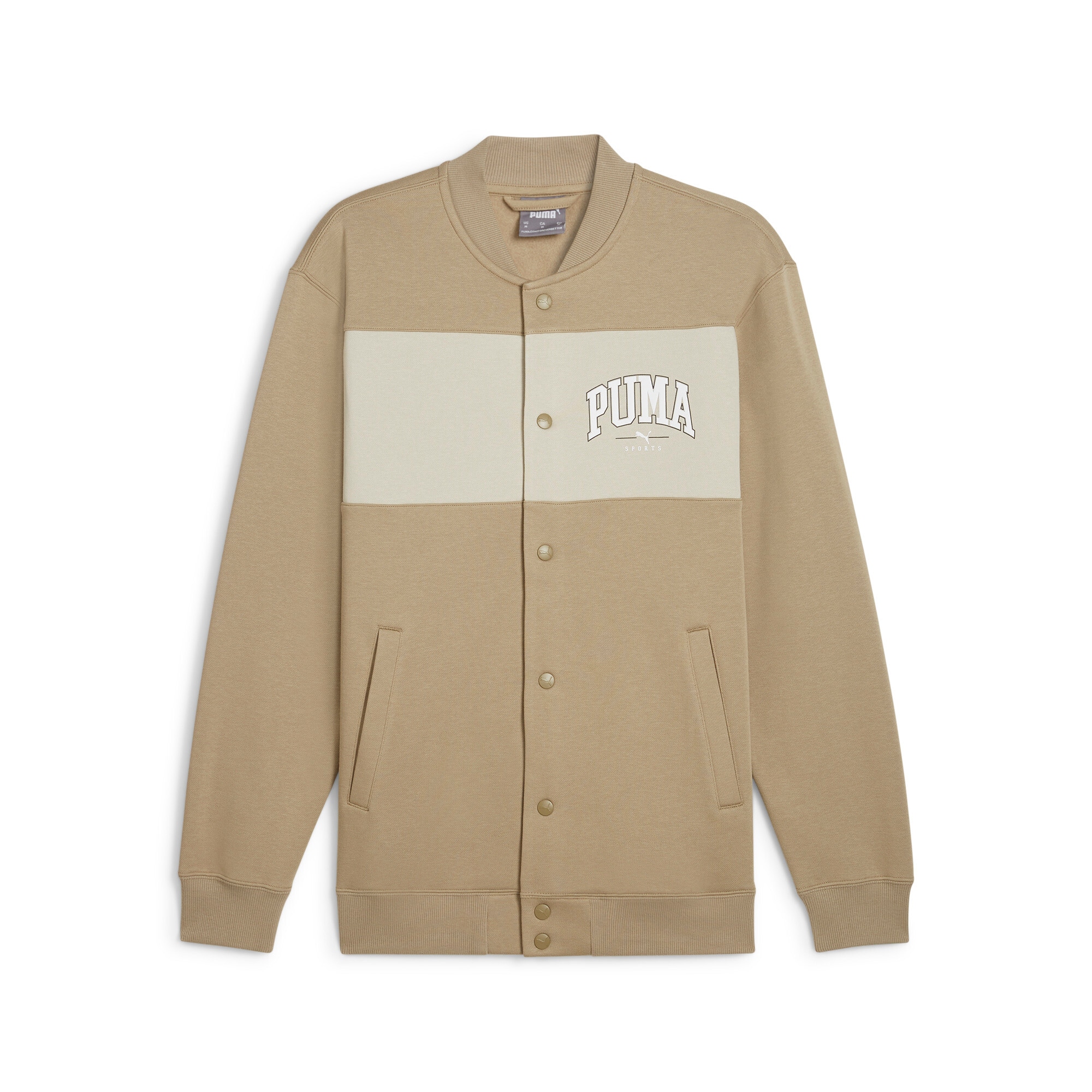 Image of PUMA Trainingsjacke "SQUAD BOMBER JACKET FL" ohne Kapuze mit College-Details, aus Baumwollmischung, reguläre Passform