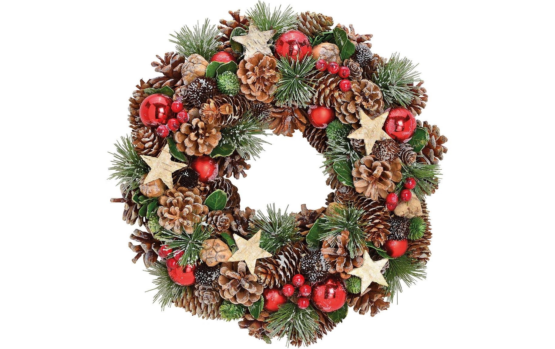 Image of G.Wurm Weihnachtsfigur "Weihnachtskranz mit Stern 34 x 8 x 34 cm"
