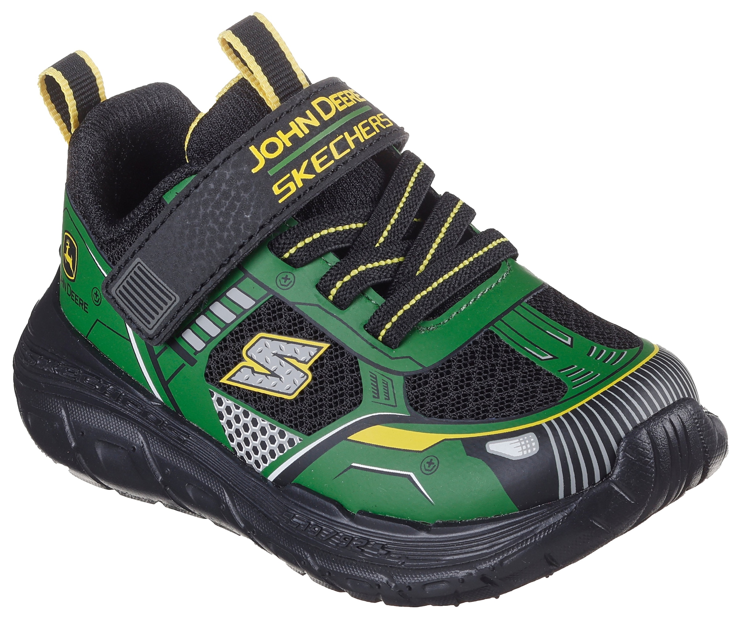 Image of Skechers Sneaker "SKECH TRACKS-TRACTOR-TRONIX, John Deere", Klettschuh im John Deere Design, Grössenschablone zum Download
