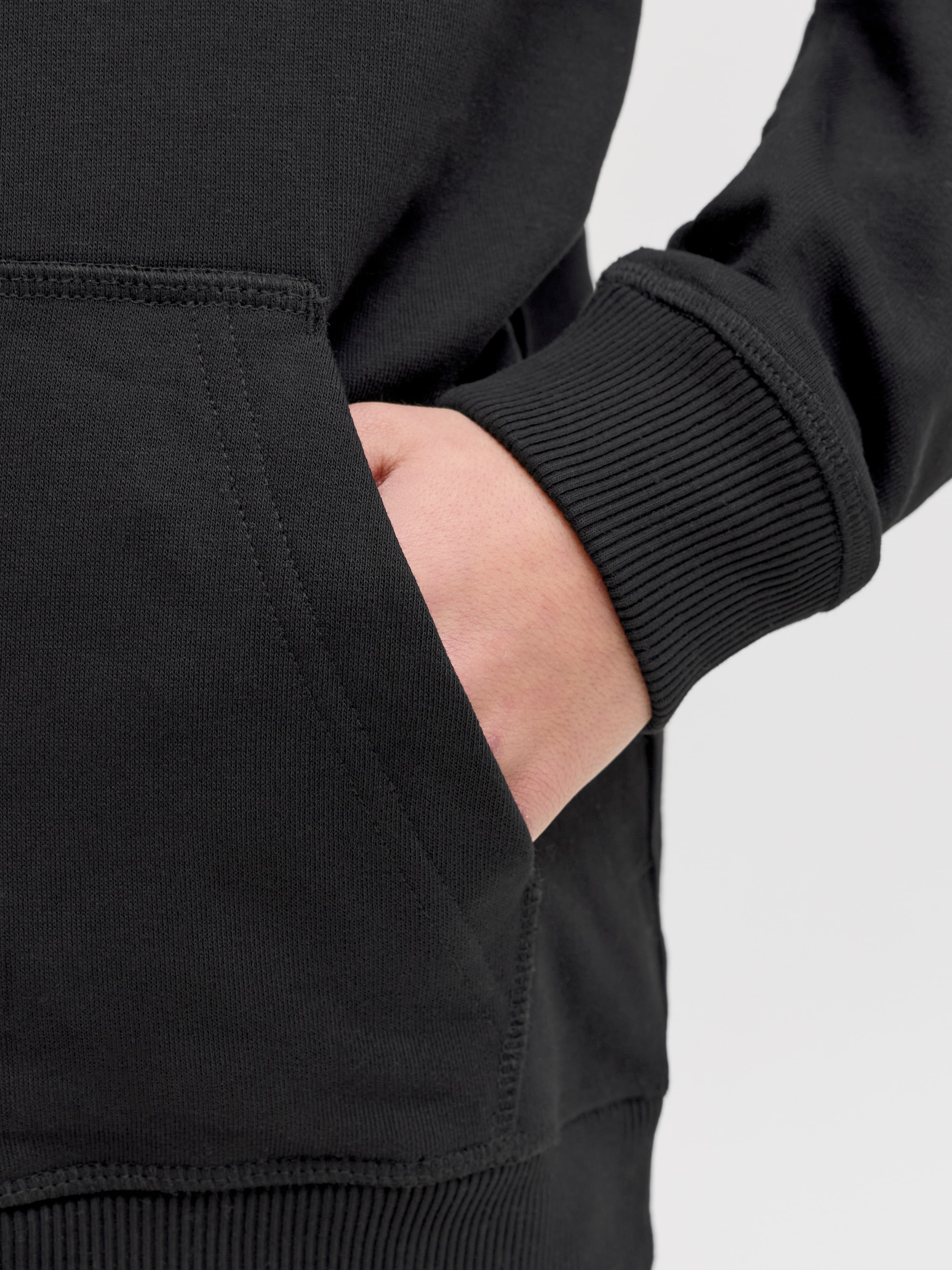 Jack & Jones Junior Sweat à capuche »JORNORREBRO TYPO BACK SWEAT HOOD SN JNR«, Baumwollmischung, relaxed fit, Langarm
