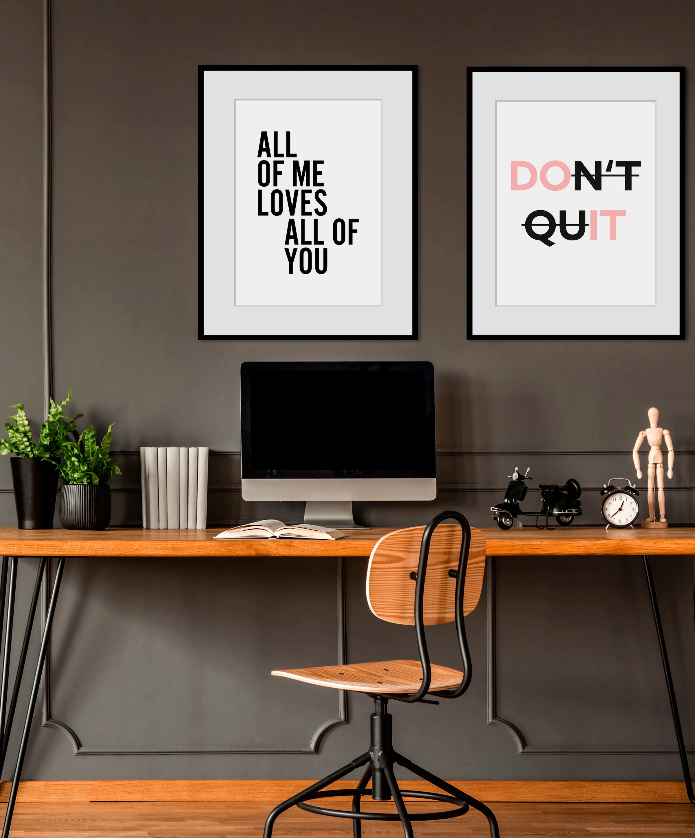 Image of queence Bild "Sam Smith" Schriftzug Schriftzüge Schwarz-Weiss Sprüche & Texte 1 Stk. tlg. HD Premium Poster-Druck inkl. Holzrahmen