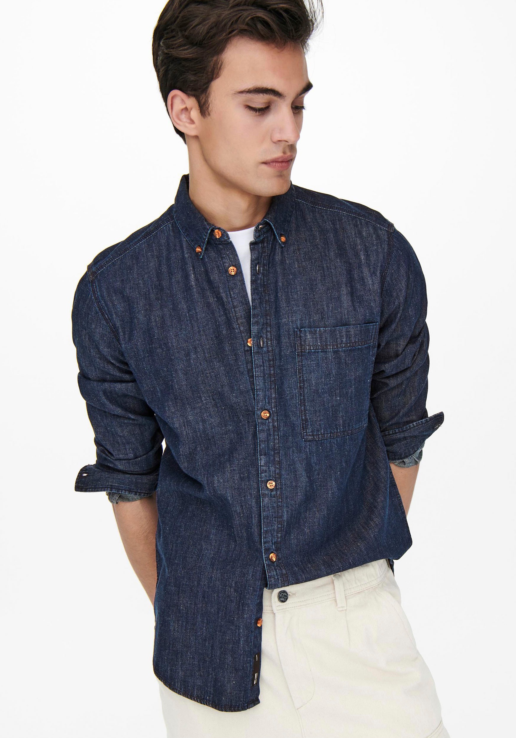 Image of ONLY & SONS Jeanshemd »ARDO LS REG LINEN DENIM« bei Ackermann Versand Schweiz