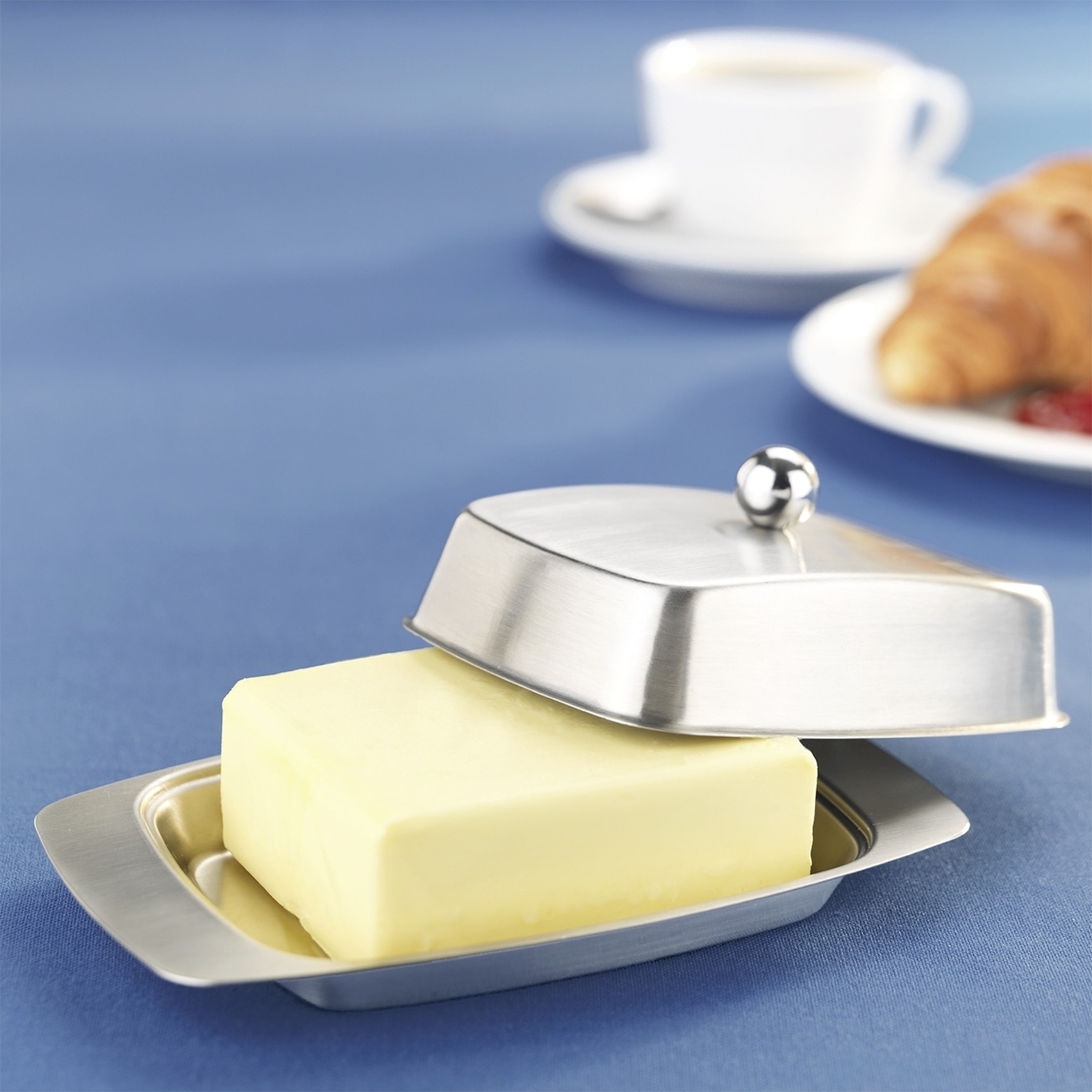 Maximex Butterdose »Edelstahl«, (1 tlg.), Butterbehälter für 250 g Butter zum Servieren, spülmaschinengeeignet